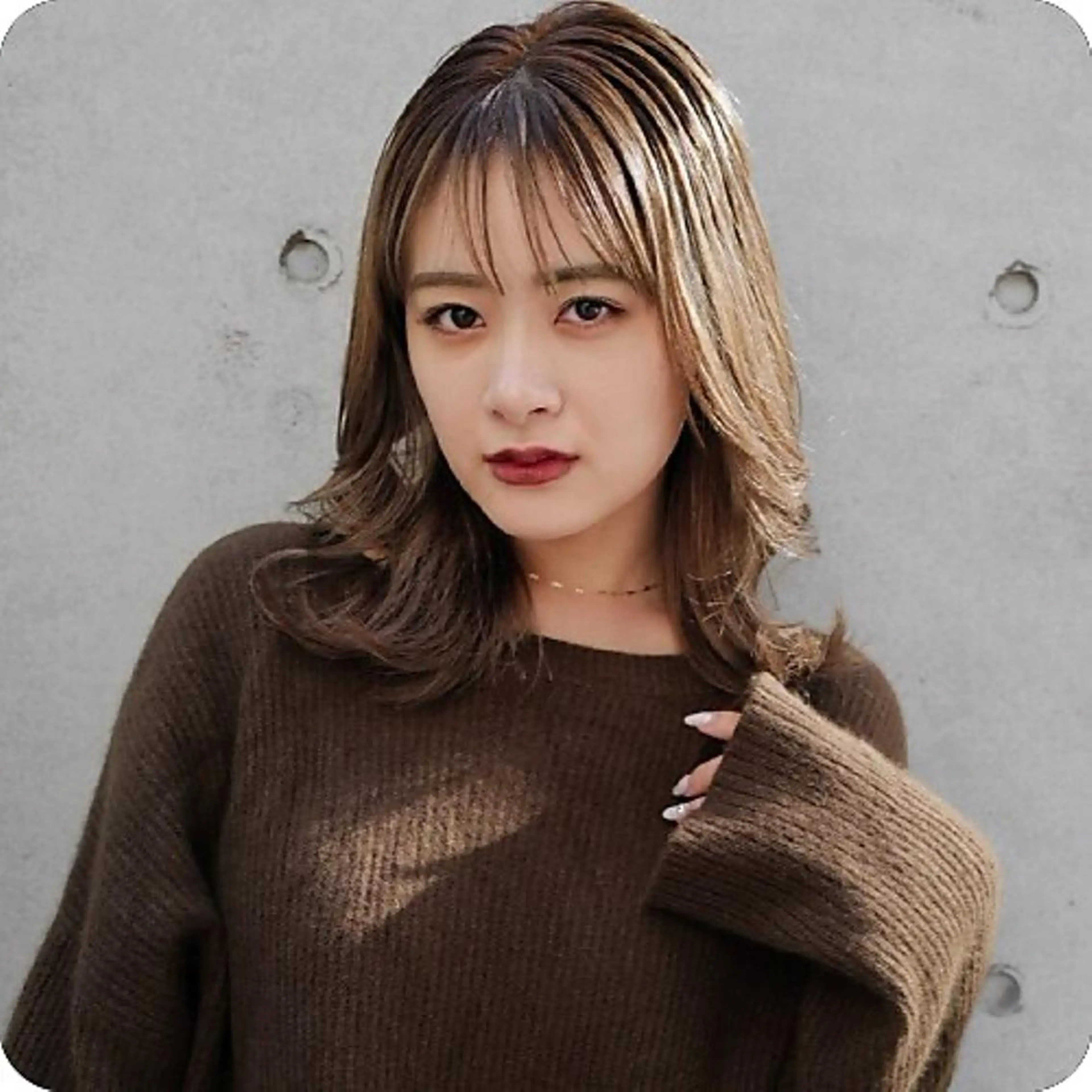 ミディアム カラー カット パーマ トリートメント 顔周りカット/ 髪質改善/kazuのヘアスタイル