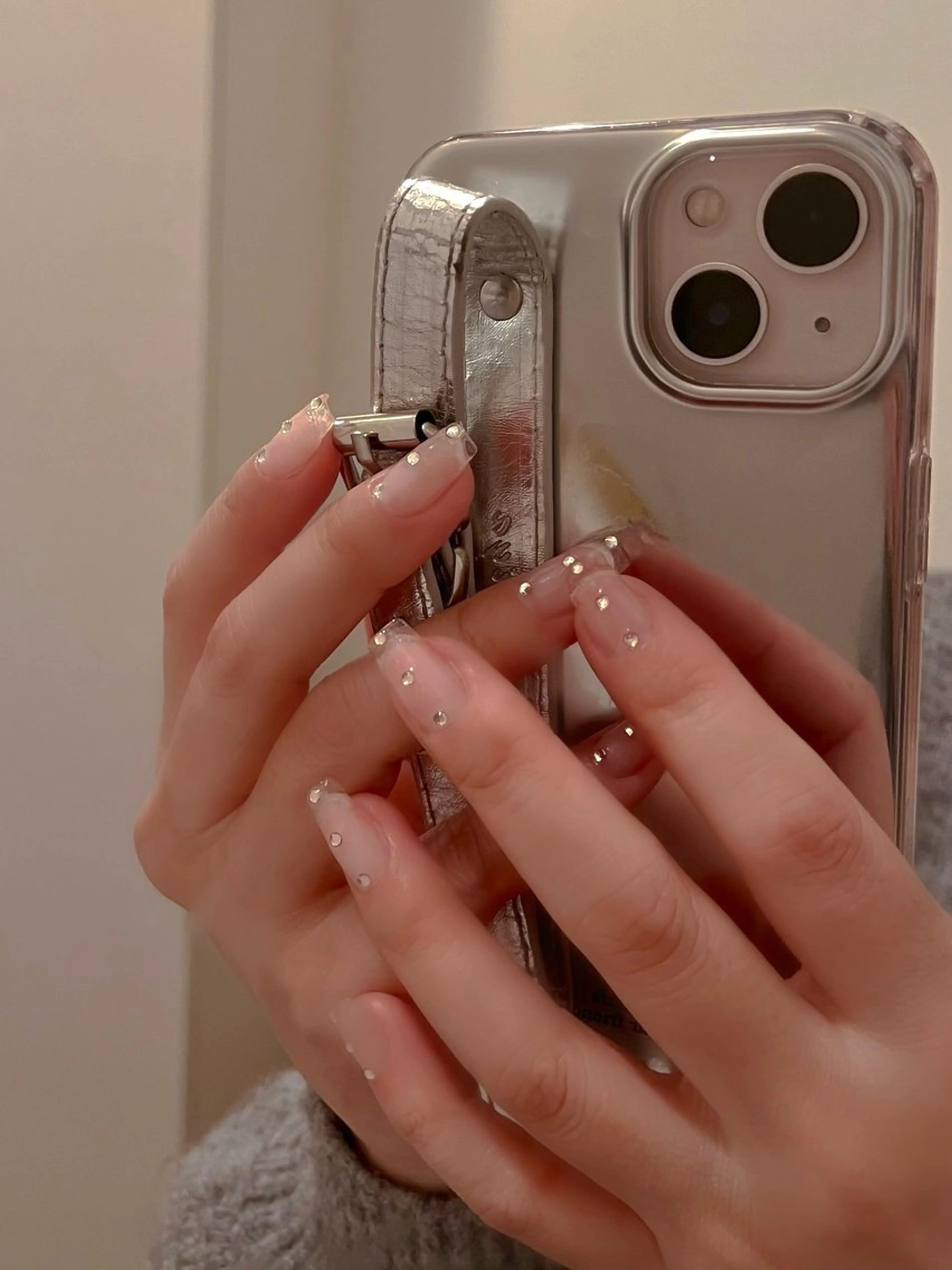 ネイル クリアネイル 長さ出し スカルプネイル シンプルネイル nine.🦋 YUKOのネイルデザイン