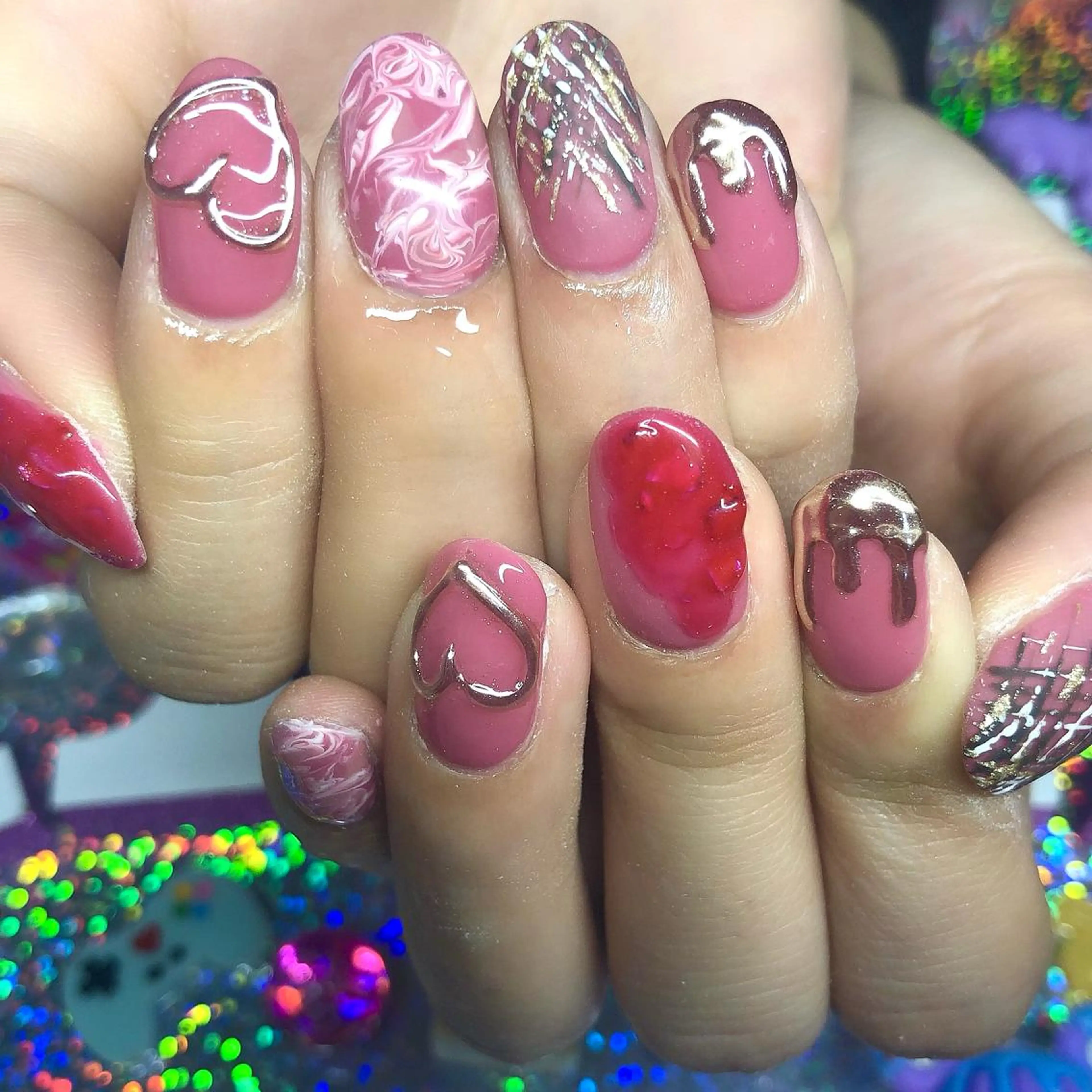 ネイル 持ち込み バレンタイン ハンドネイル 【Yappy🌈】 💖P-tanaのネイルデザイン