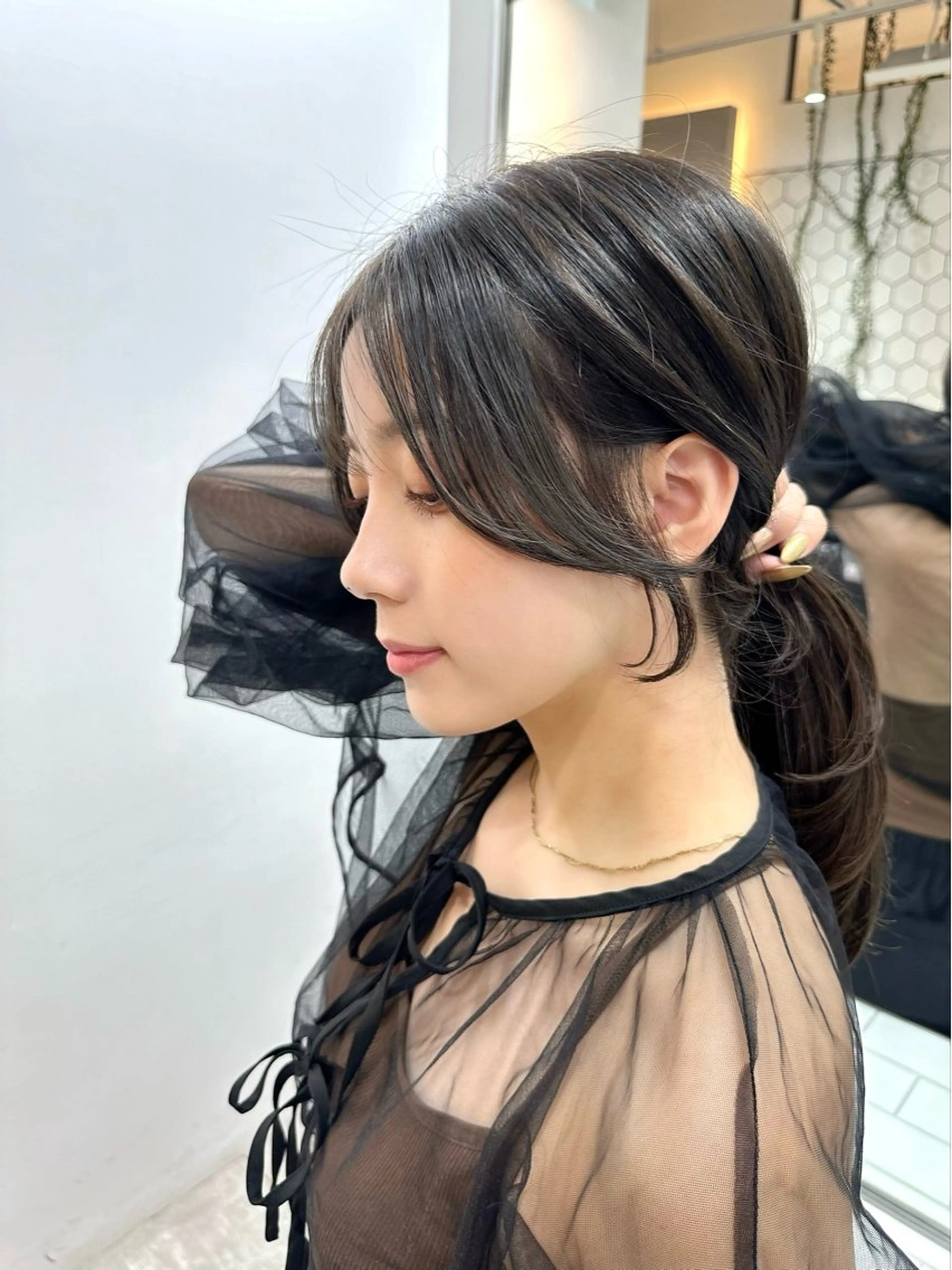 セミロング カラー ミディアムレイヤー 添田晃基のヘアスタイル