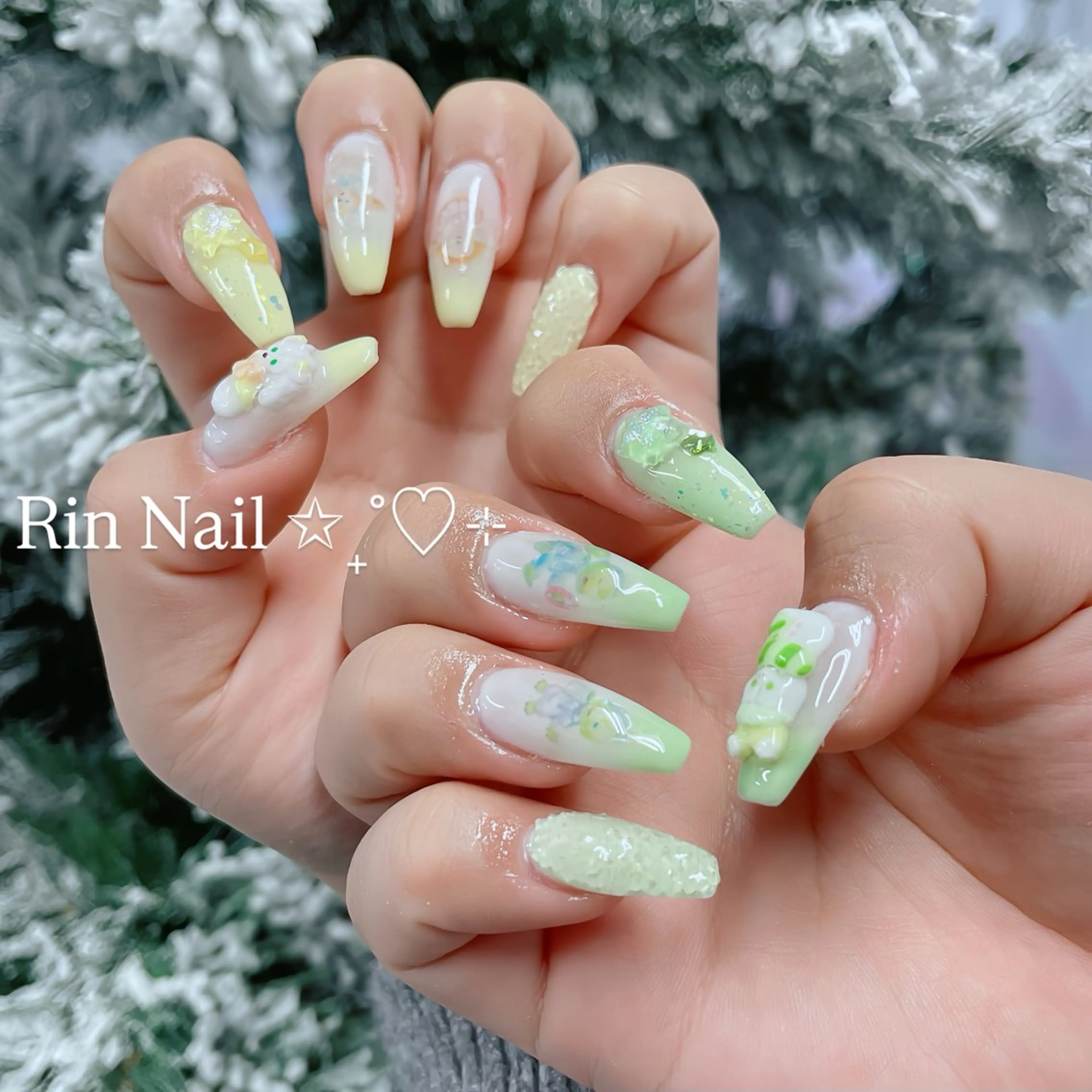 ネイル チークネイル フラッシュネイル フラワーネイル フットネイル ジェルネイル ハンドネイル Rin Nail Shinokuboのネイルデザイン