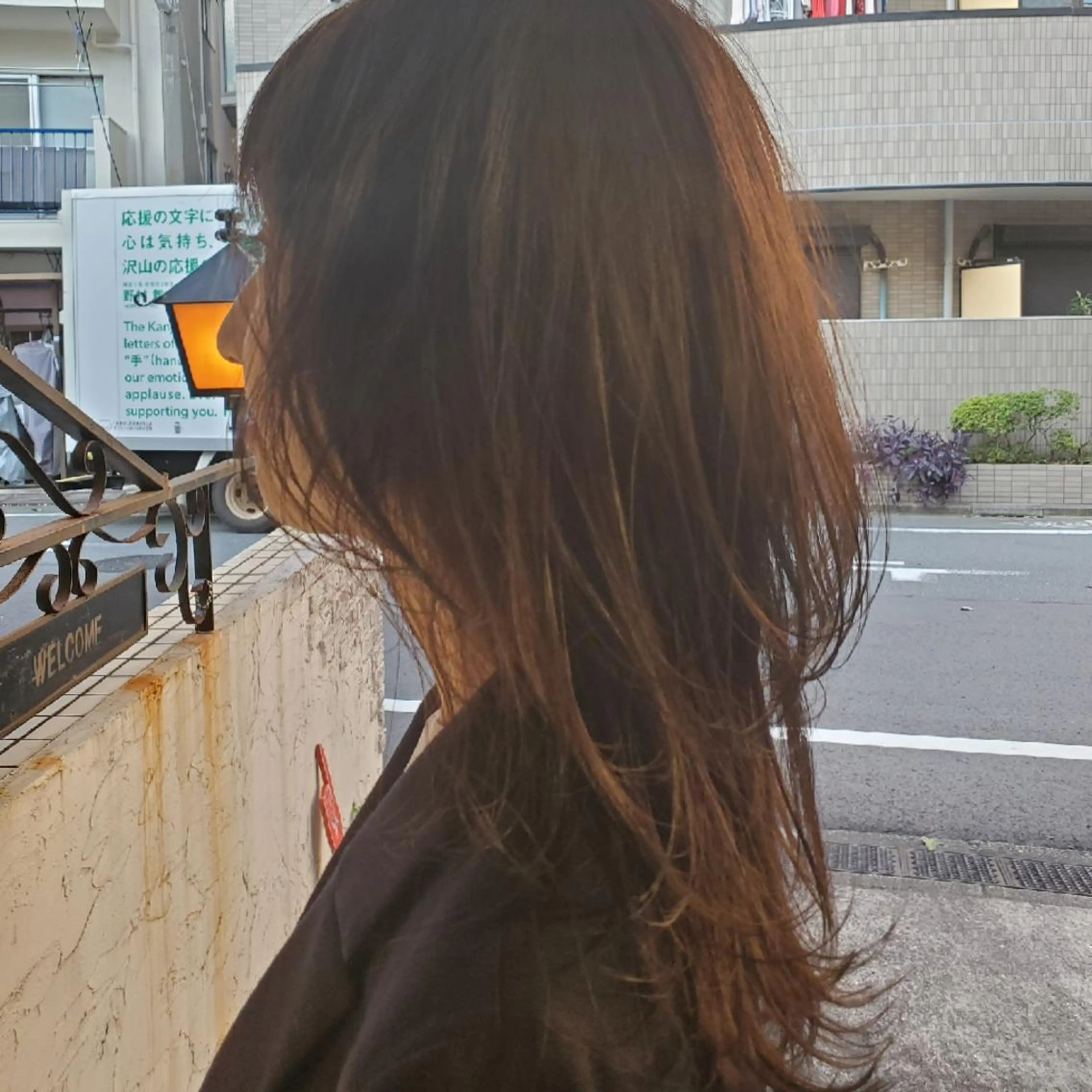セミロング カラー カット ヘアカラー トリートメント 韓国レイヤー柔らかい 地毛風縮毛矯正／マツのヘアスタイル