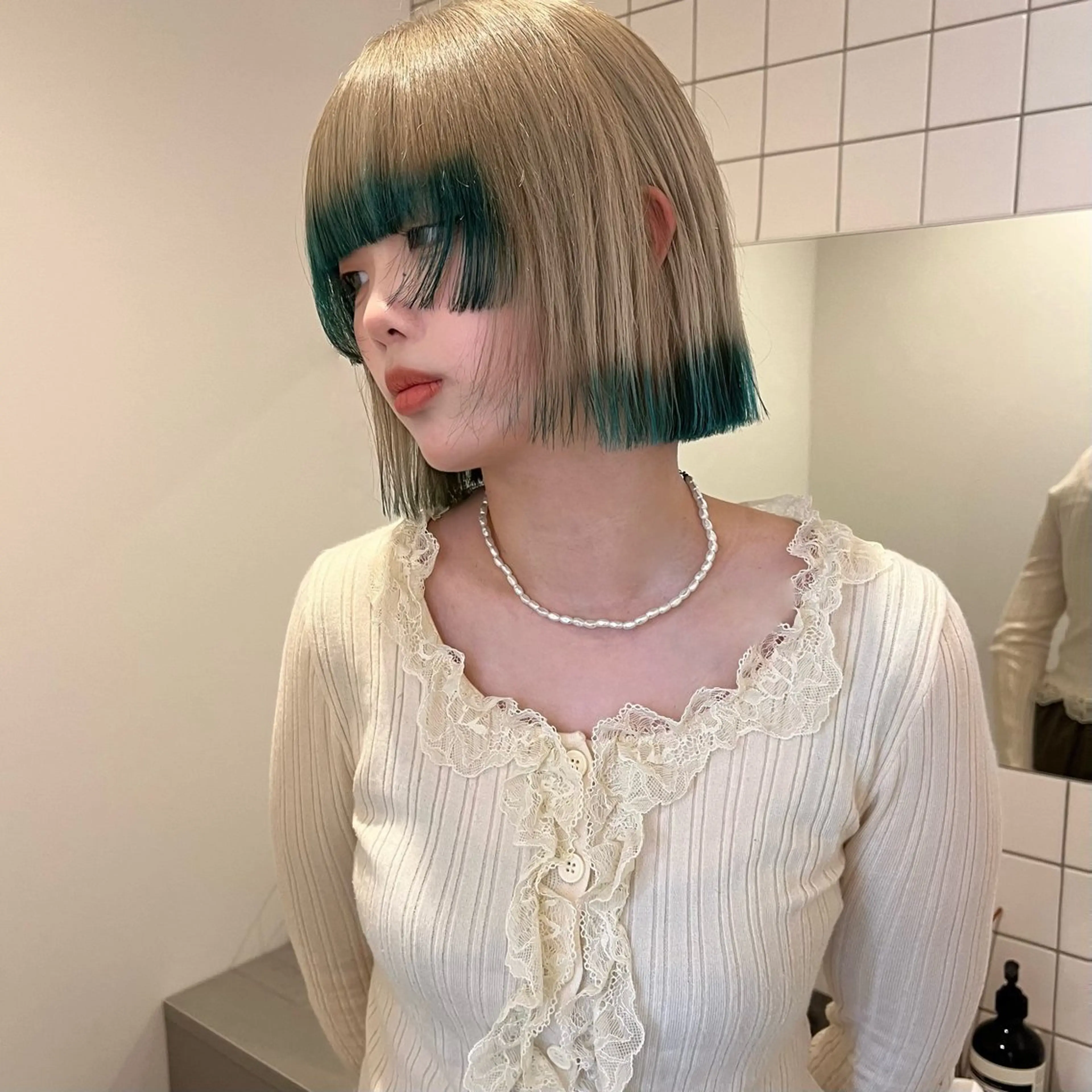 ミディアム ヘアカラー 舟橋耀/ブリーチカラ ー/レイヤーカットのヘアスタイル