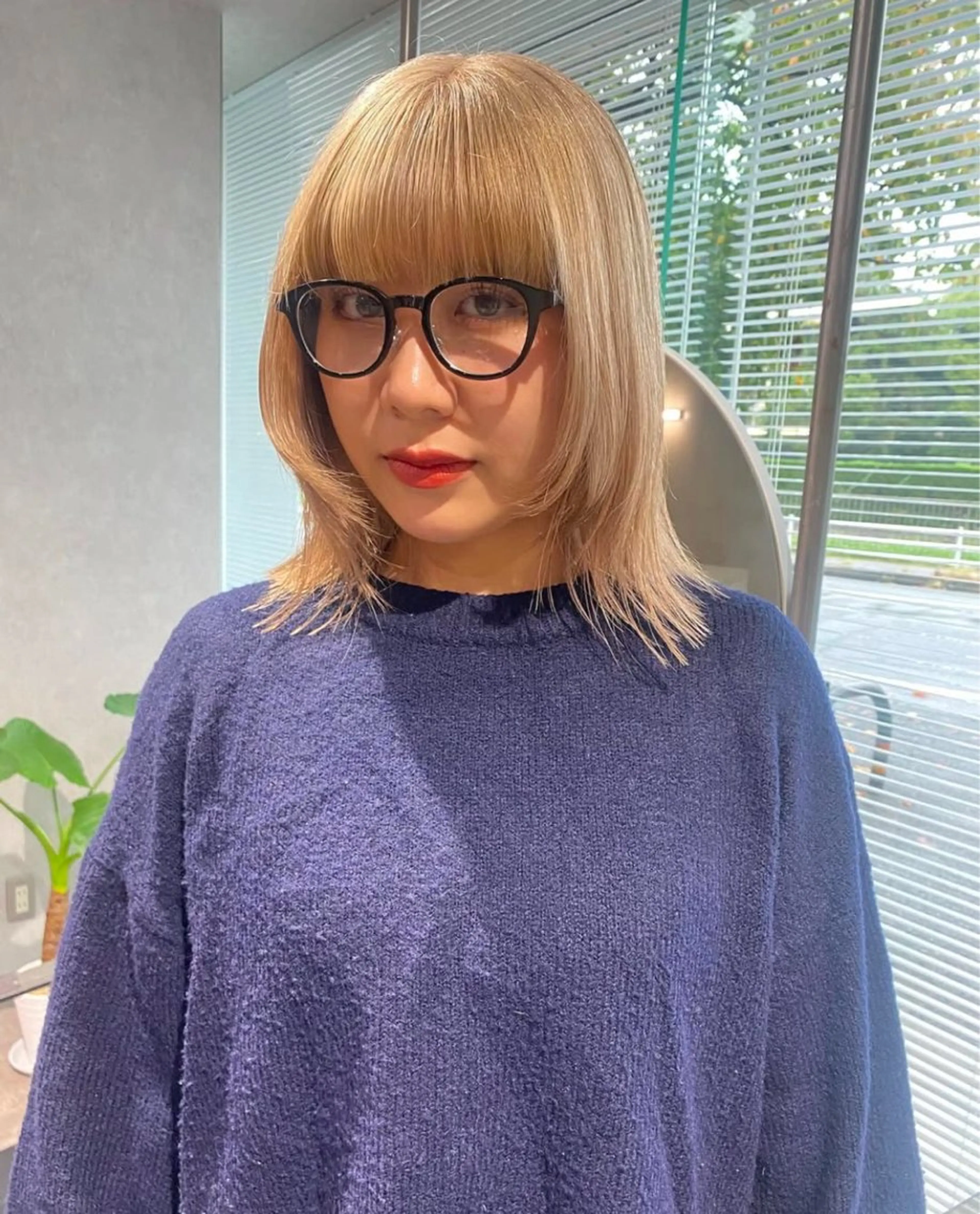 セミロング カラー ヘアカラー トリートメント qpula misuzuのヘアスタイル