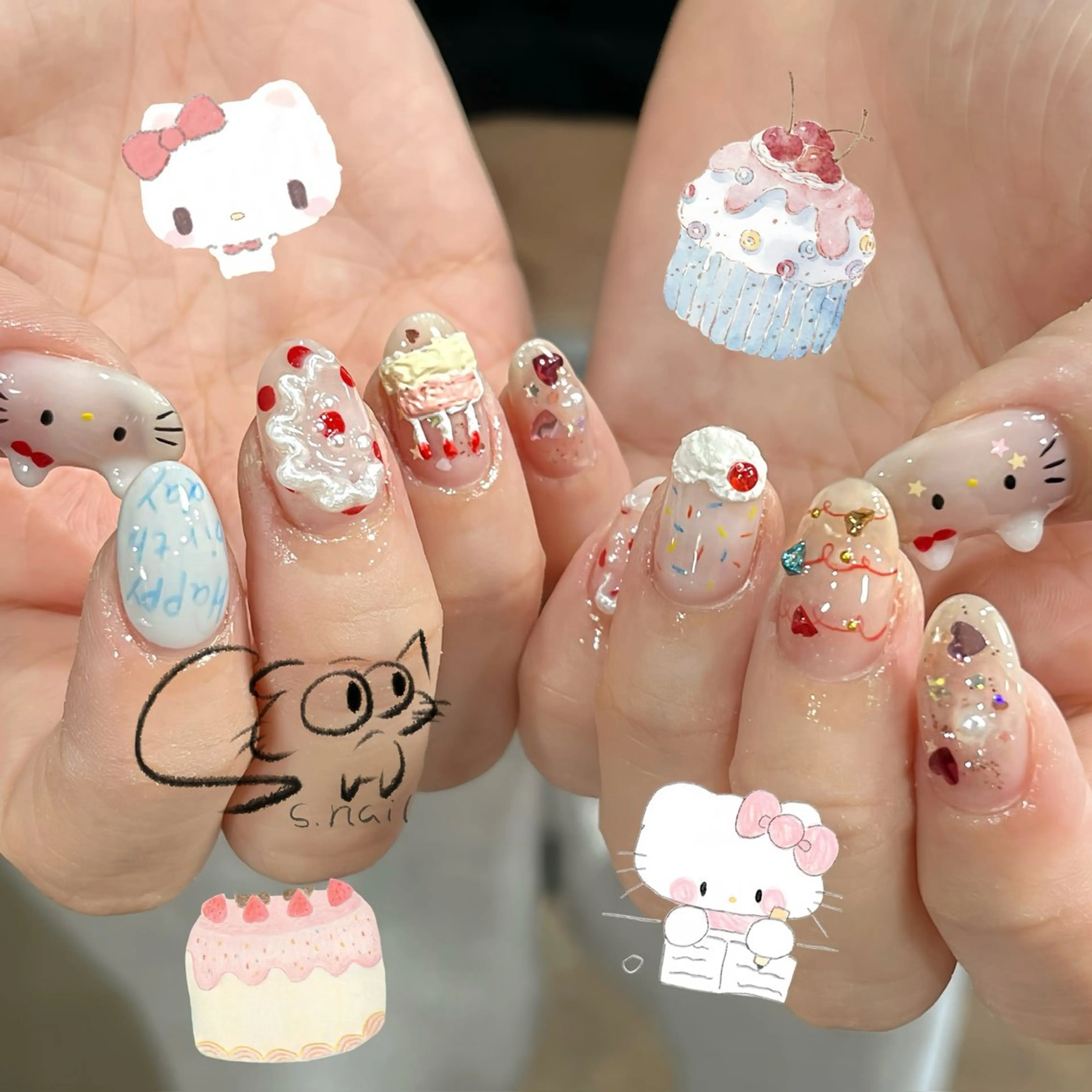 ネイル チークネイル フレンチネイル グラデーション マグネットネイル ワンカラーネイル S.nail _のネイルデザイン