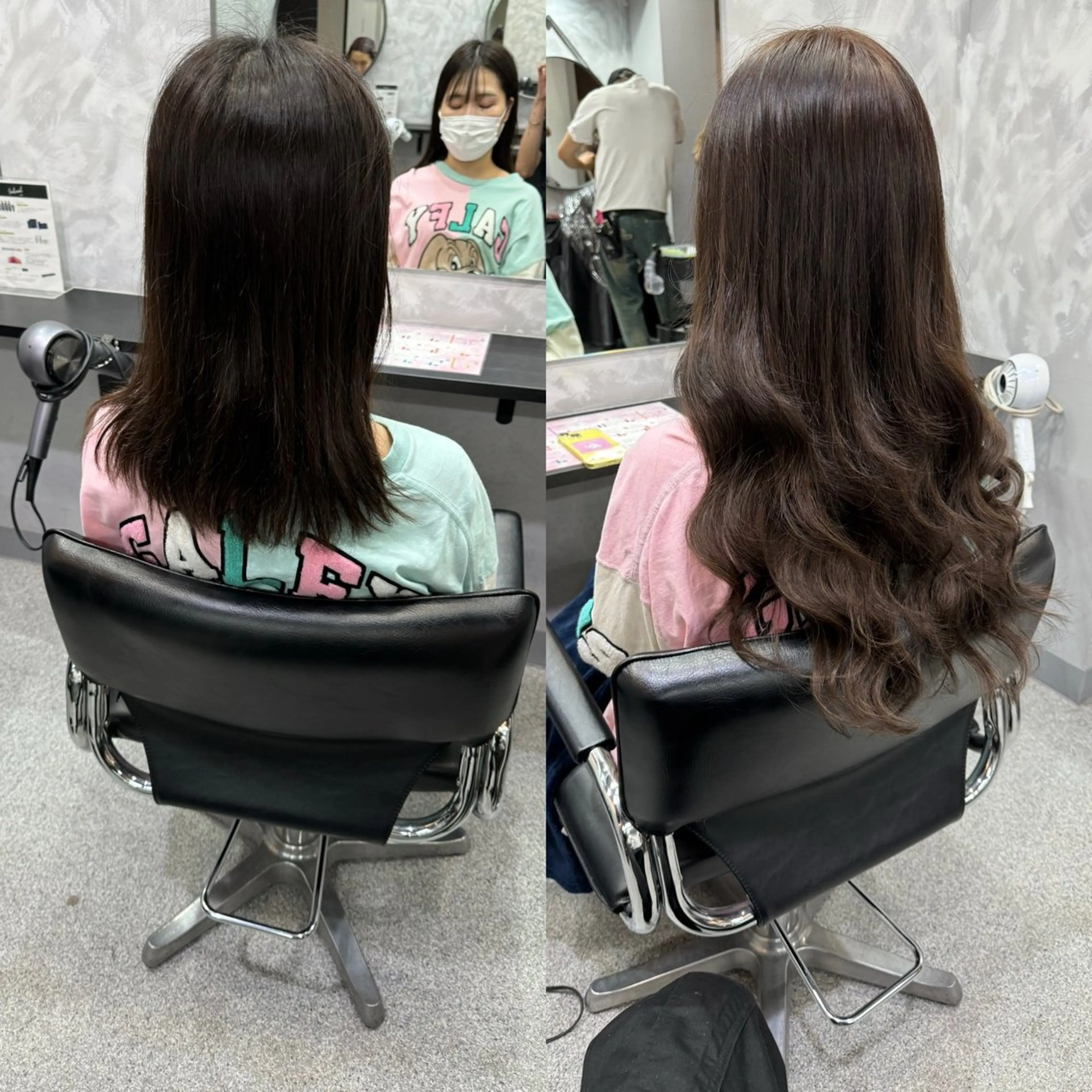 セミロング エクステ 濱川響太レディース カットモデルのヘアスタイル