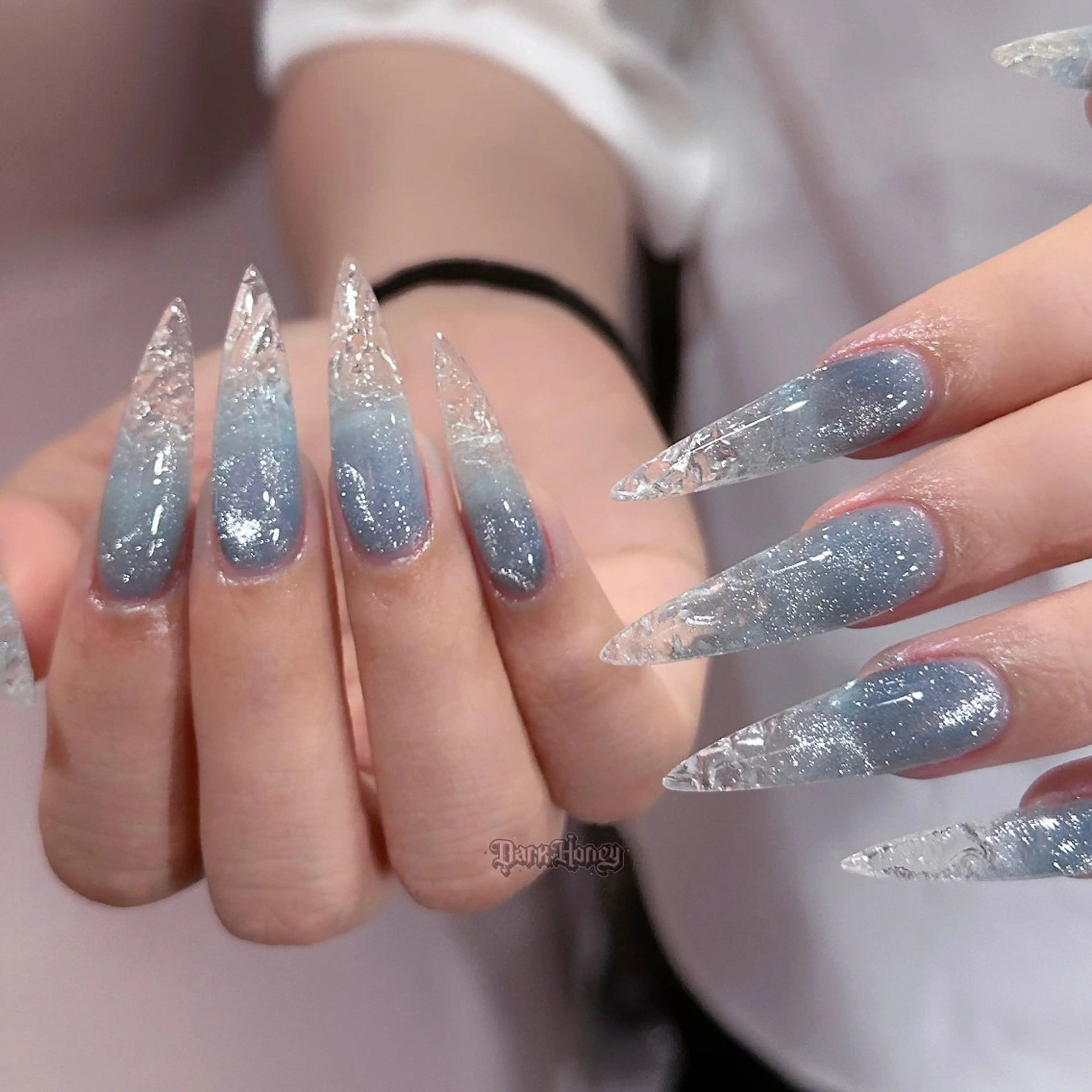 チップ長さ出し⭐️クラッシュネイル✨💎人気メニュー¥17600✨の写真