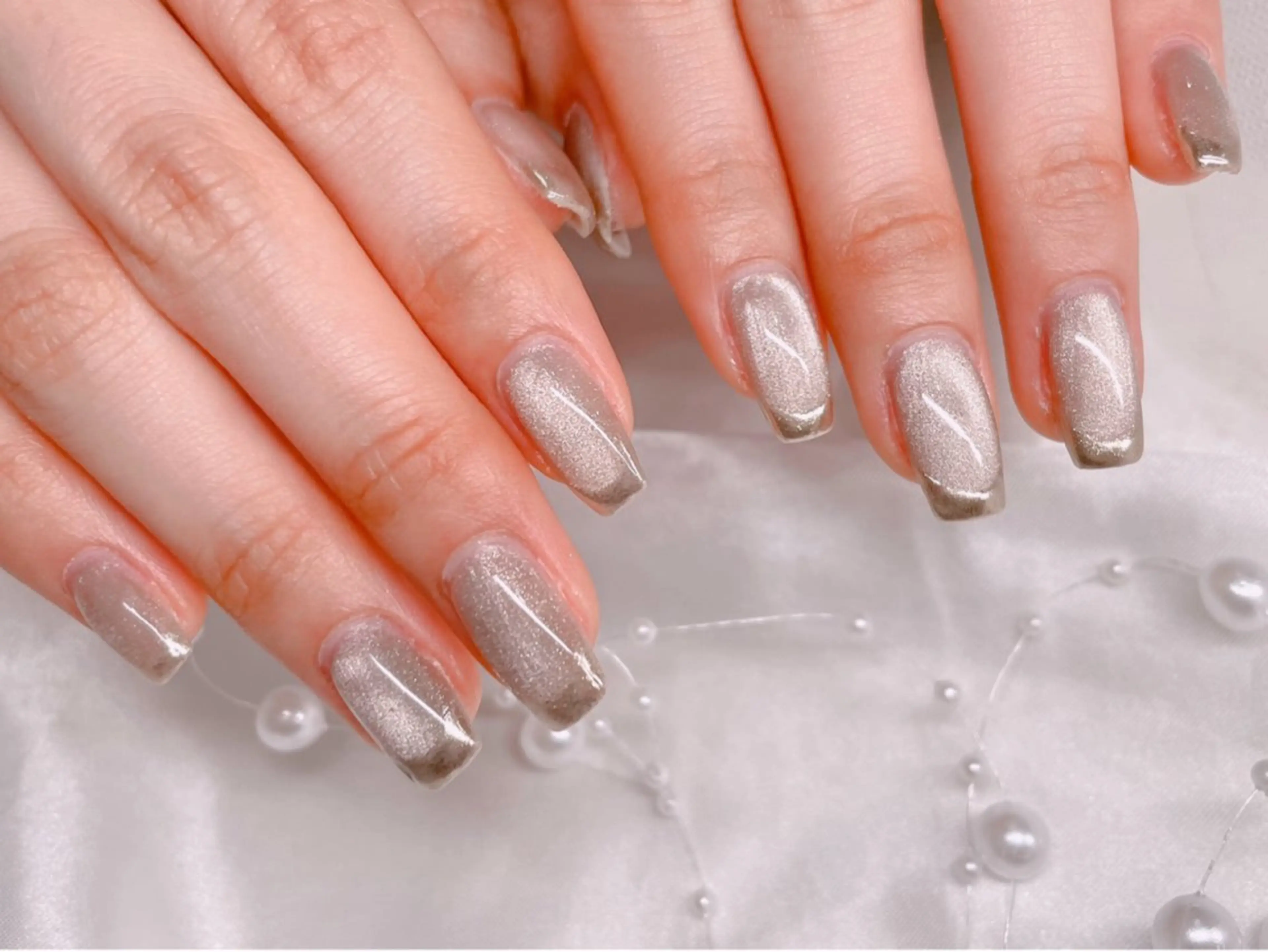 ネイル フレンチネイル ミラーネイル ハンドネイル ゆりか ジョアアンジェ福島のネイルデザイン