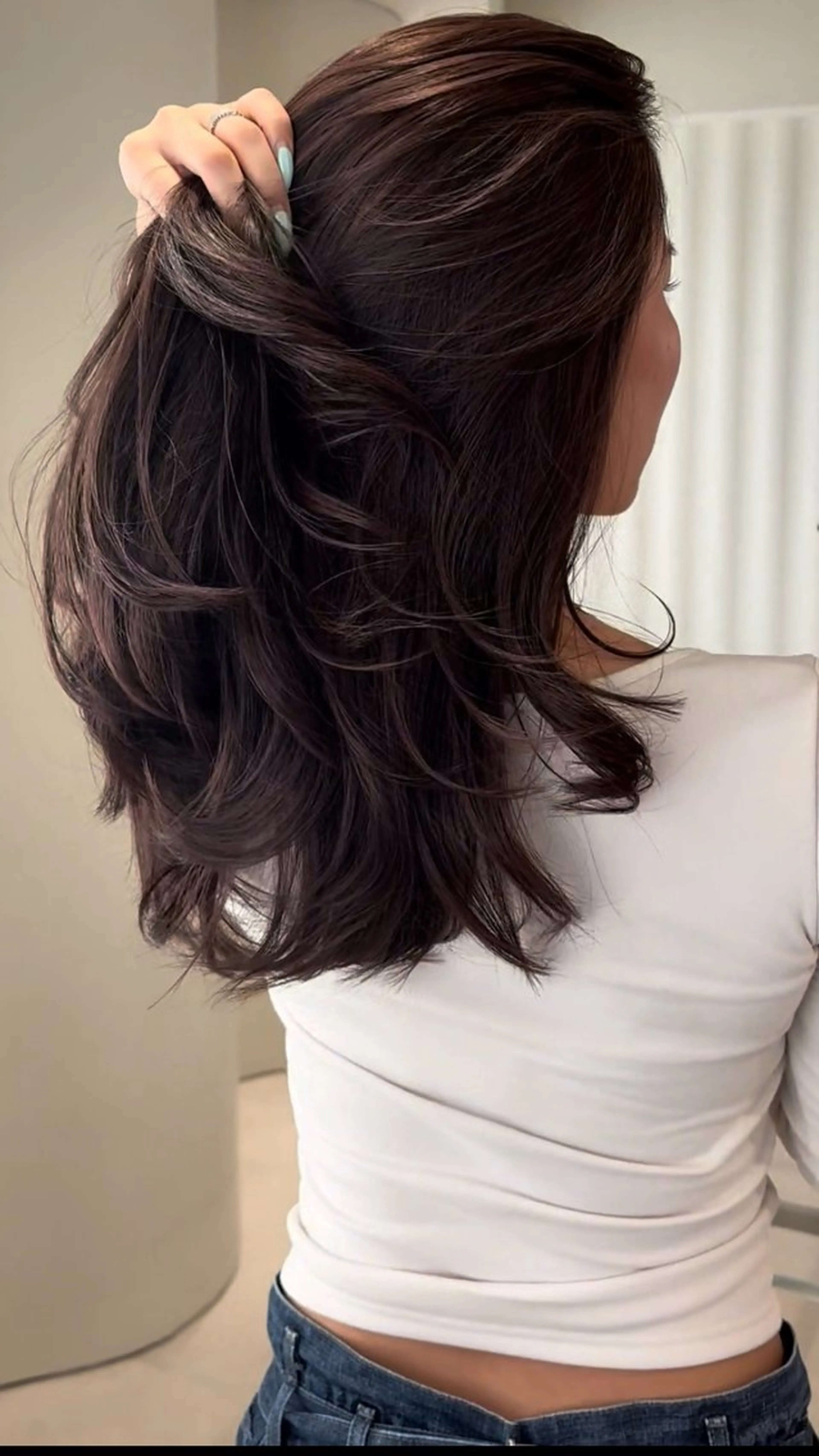 ミディアム カラー ブラウンカラー レイヤーカット カット 海外レイヤー /NAGISAのヘアスタイル