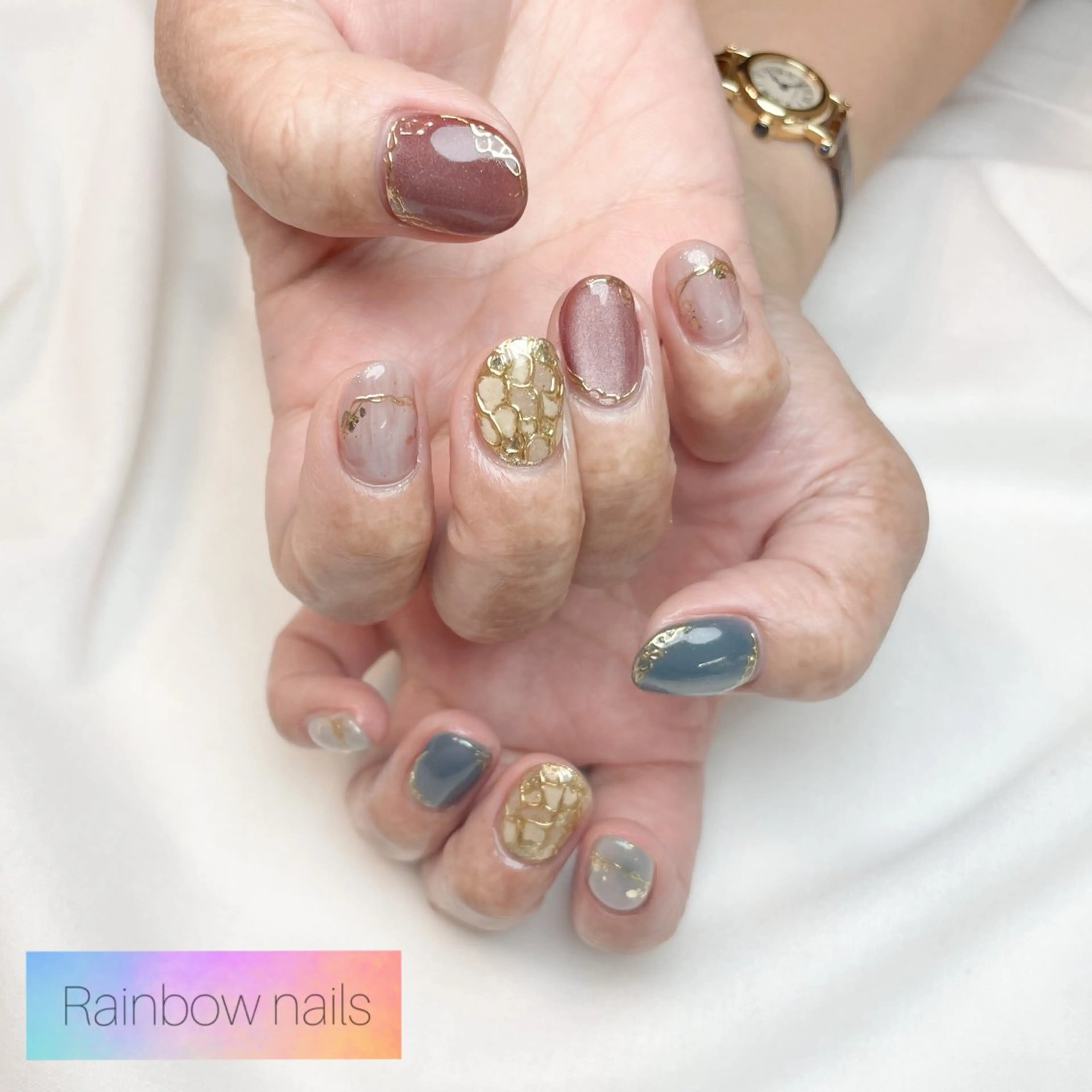 ネイル Rainbow nailsくろちゃんのネイルデザイン