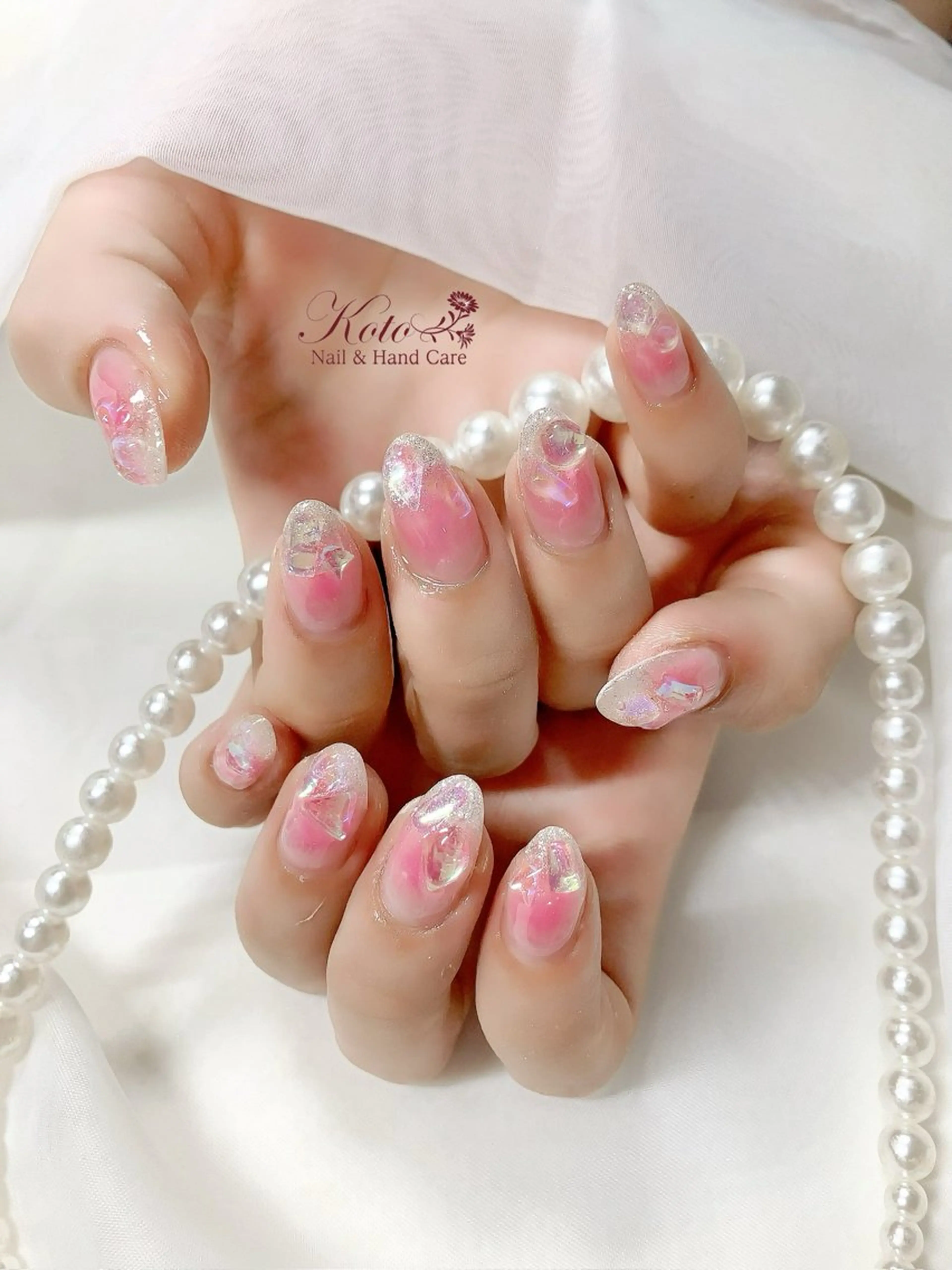 ネイル チークネイル 長さ出し ジェルネイル 持ち込み ニュアンスネイル ハンドネイル Nail Salon KOTOのネイルデザイン