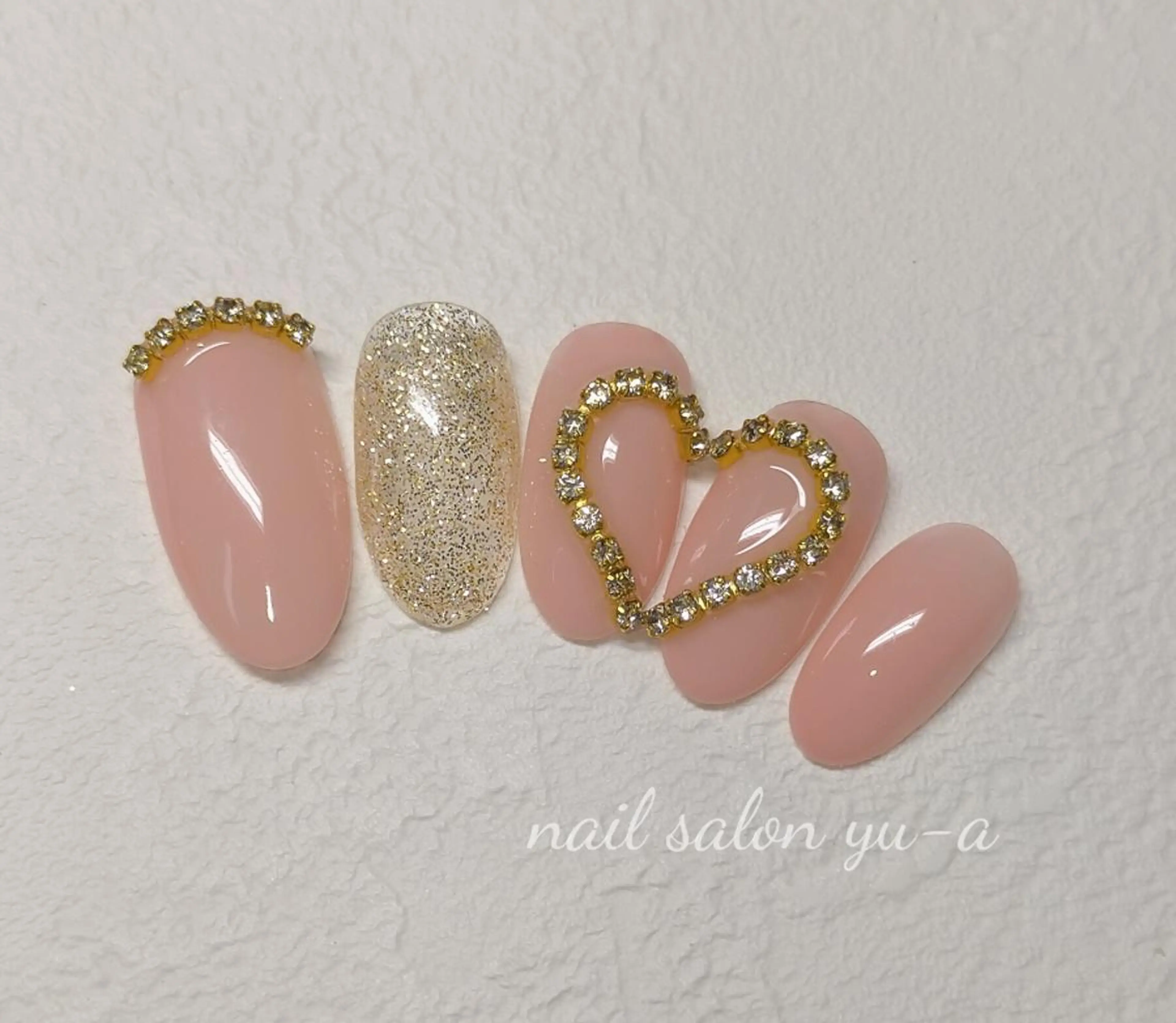 ネイル ハート yu-a  スカルプ ネイルakiのネイルデザイン