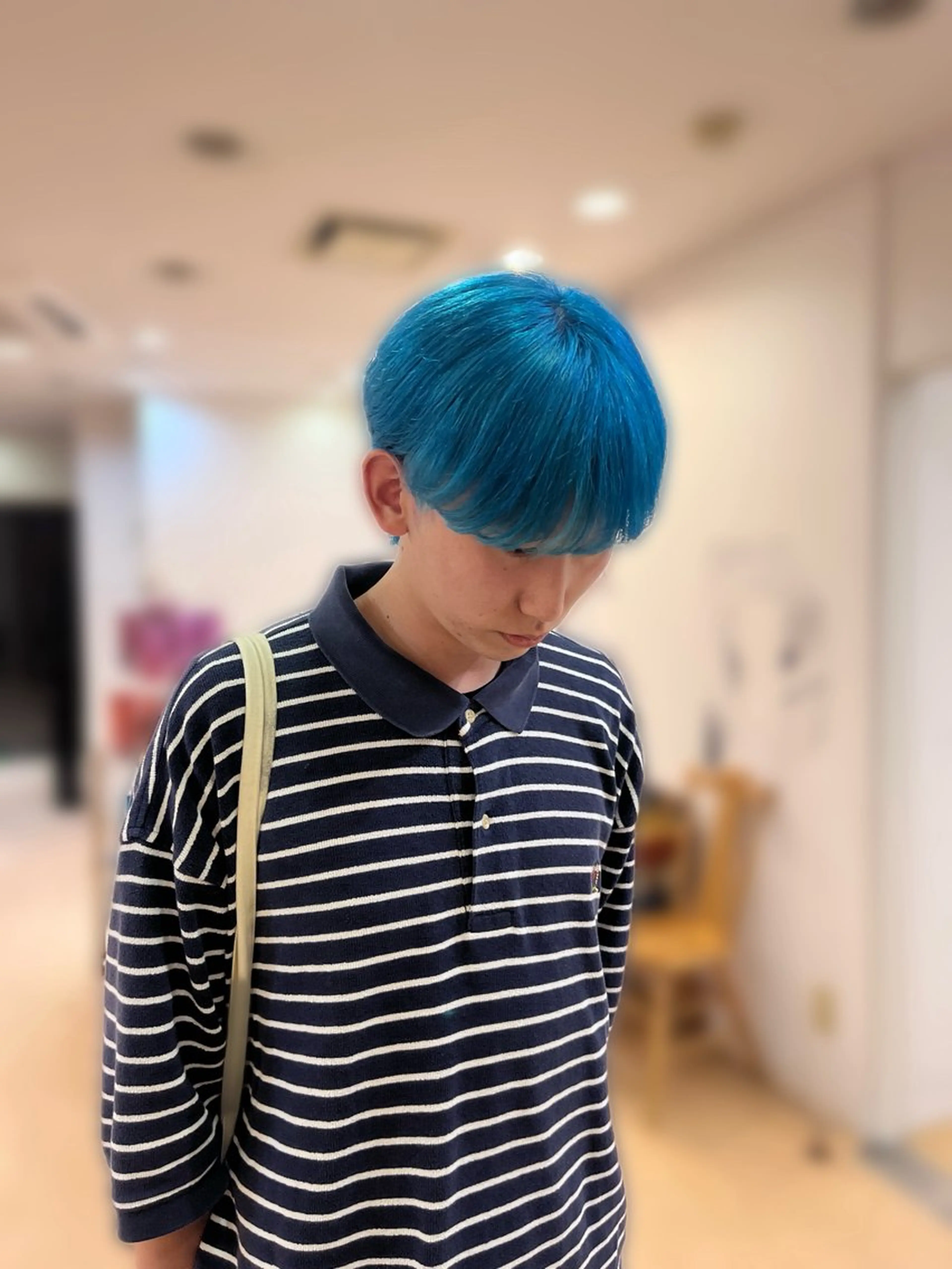 カラー メンズ メンズブリーチ アクアカラー ブリーチ ブルーカラー 💠つたふうか/ 韓国/メンズヘア💠のヘアスタイル