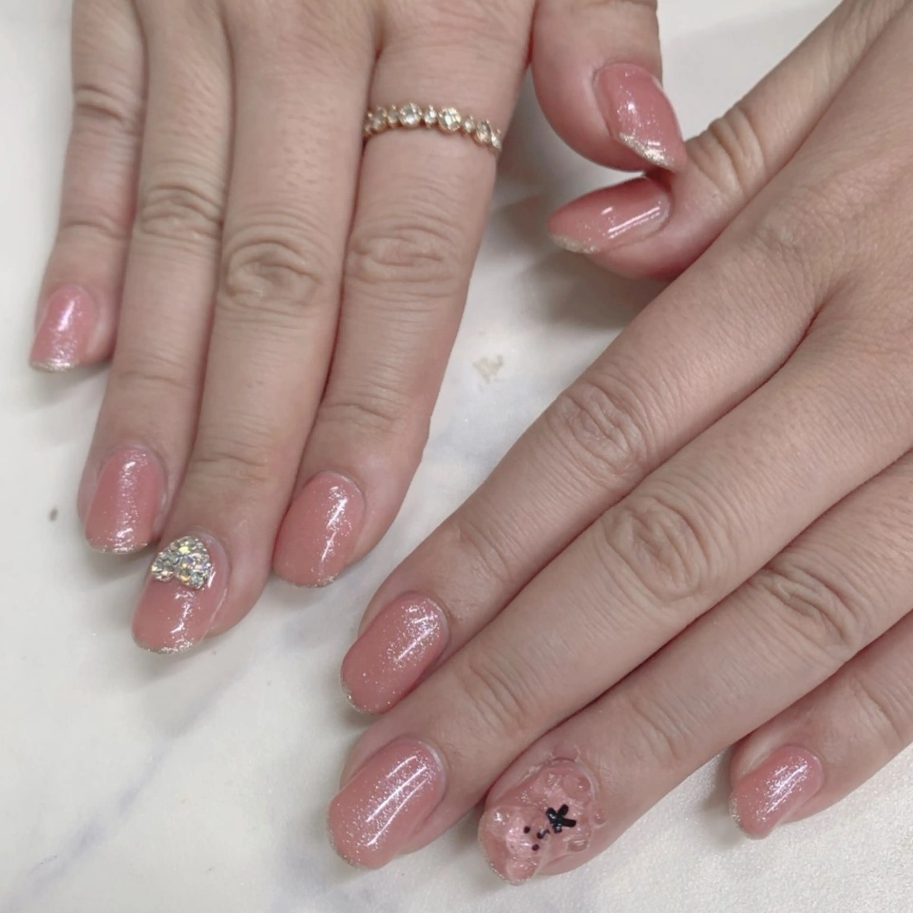 ネイル ハート 大理石ネイル(マーブル) メンズネイル ニュアンスネイル 春ネイル ハンドネイル ハンドケア 池袋フィルイン Ace♡Nailのネイルデザイン