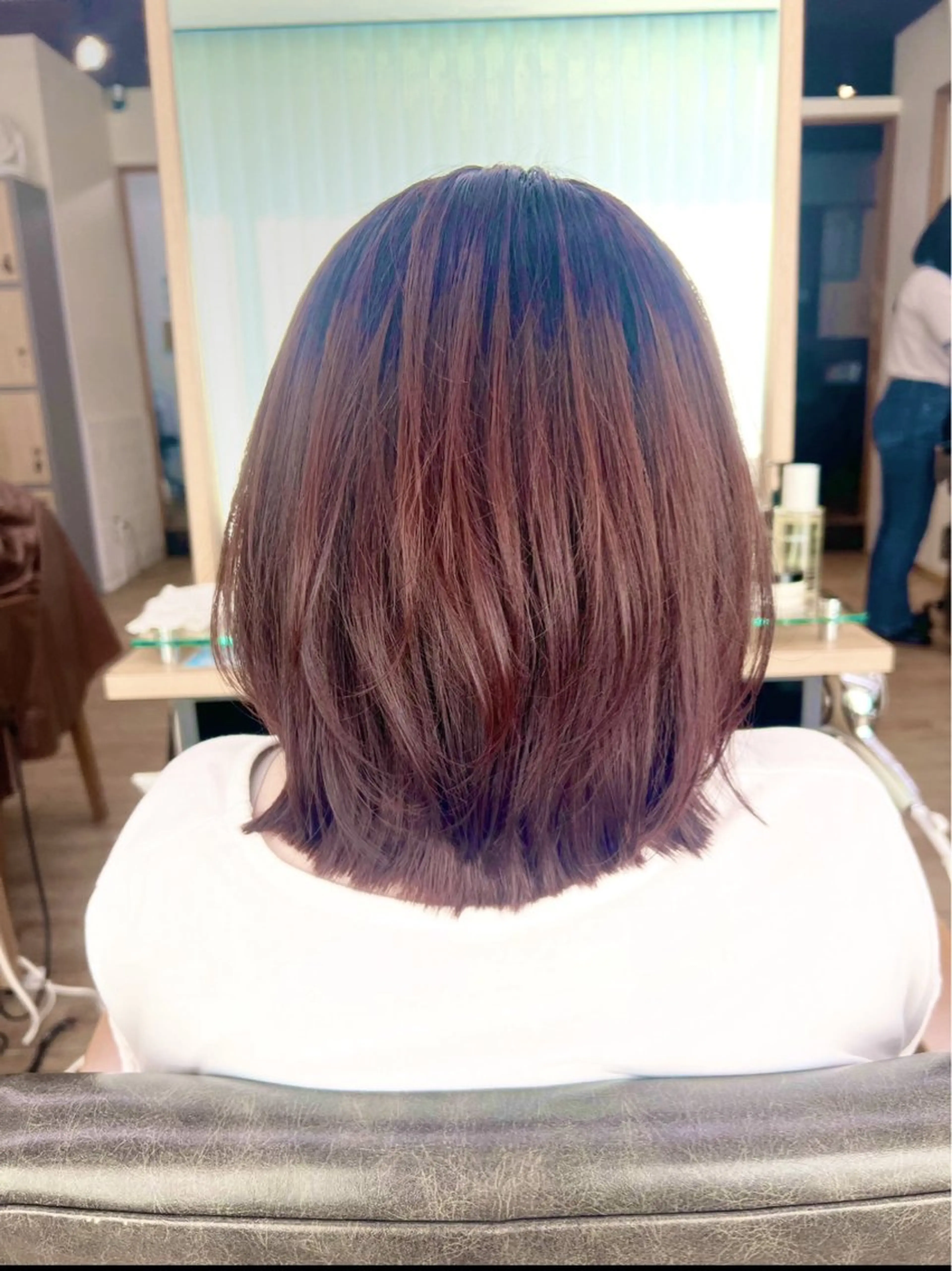 ミディアム カラー レッドカラー レイヤーカット パーマ/ハイライト 💙鶴岡　愛💙のヘアスタイル