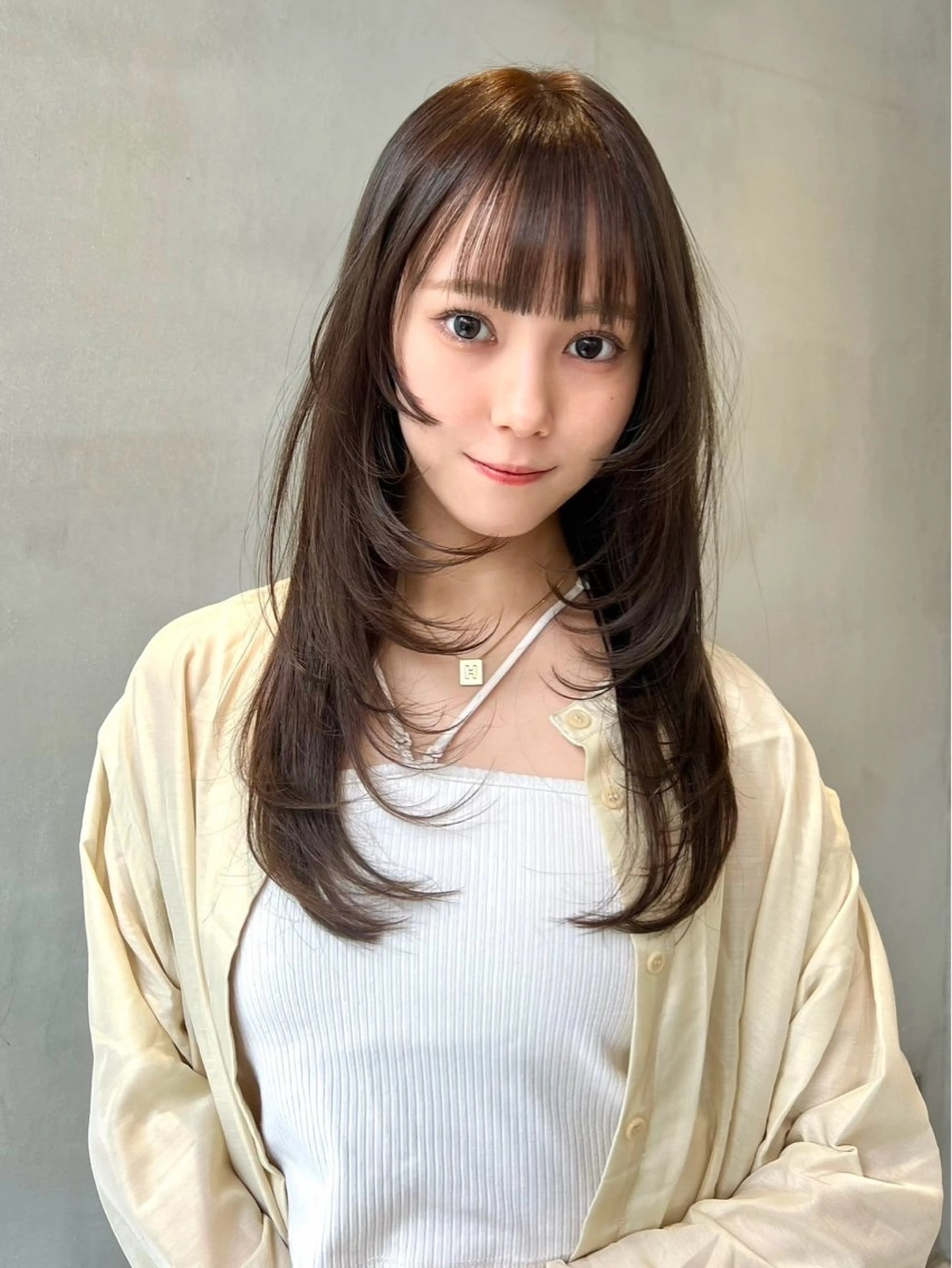 ロング レイヤーカット トリートメント 横浜/レイヤー/ カネコのヘアスタイル