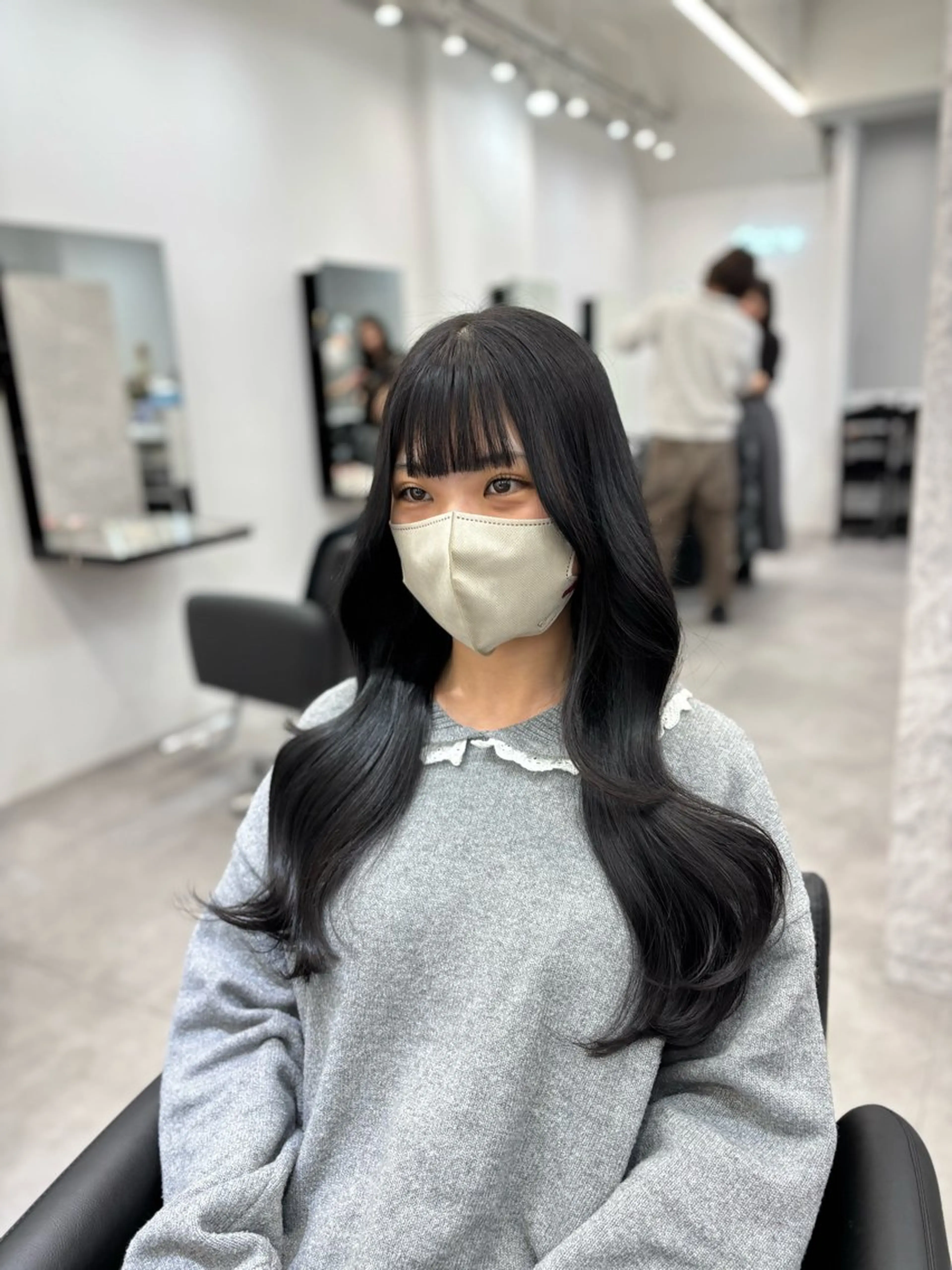 ロング カット ヘアカラー 縮毛矯正 トリートメント 酸性縮毛矯正 Coreすずのヘアスタイル