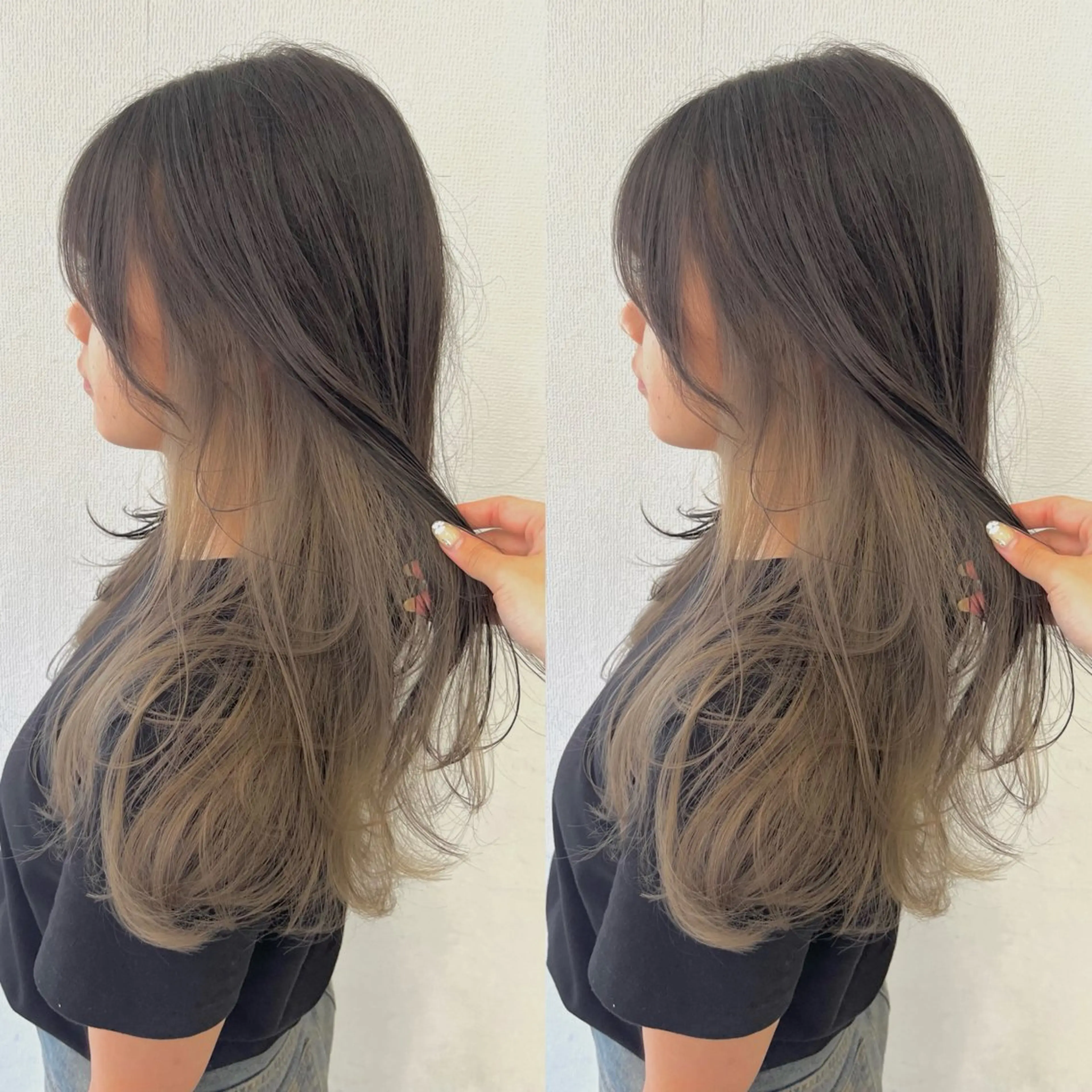 ロング カラー 透明感カラー🪿🤍 顔まわりカットのヘアスタイル