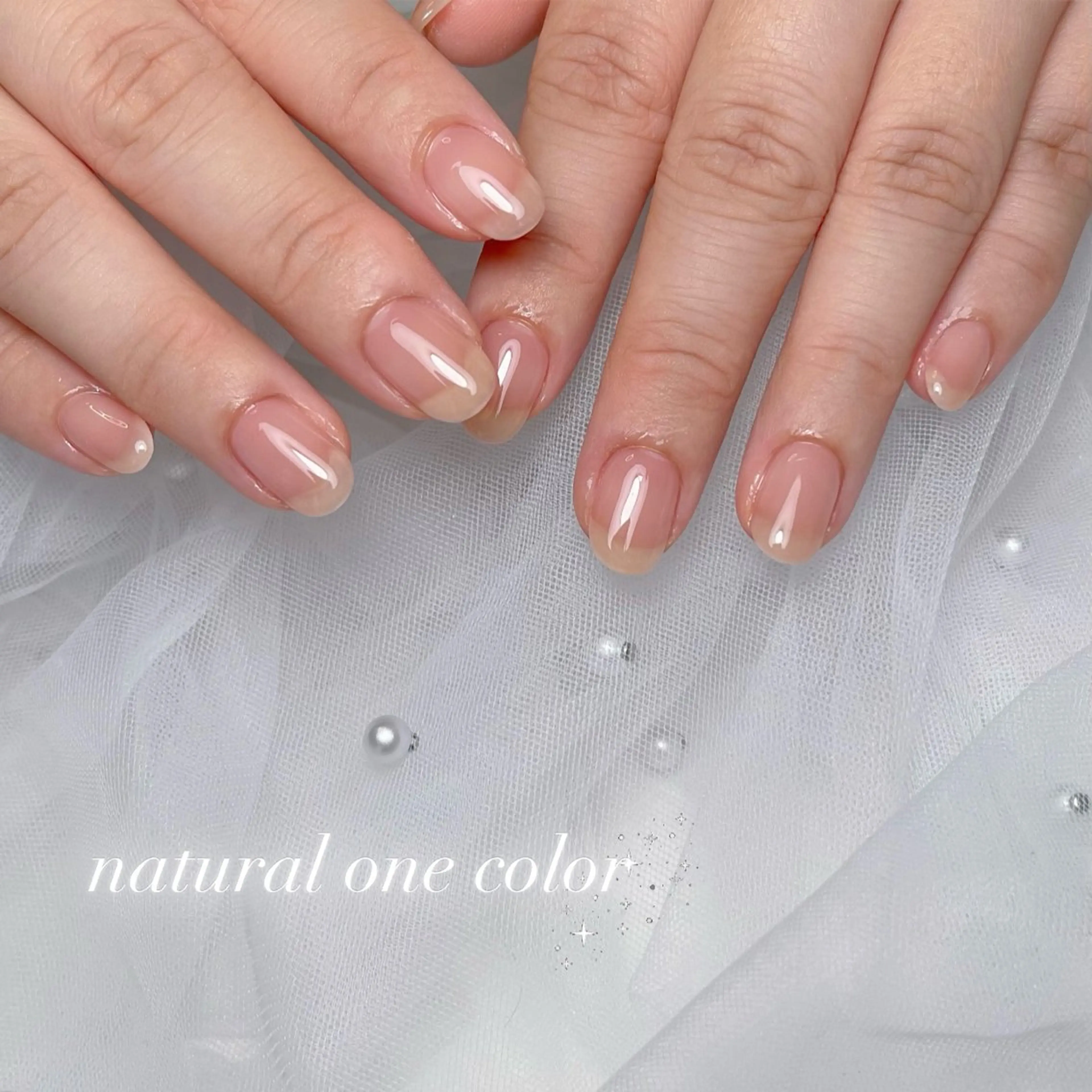 ネイル 長さ出し ジェルネイル 韓国ネイル ワンカラーネイル パラジェル ハンドネイル RE SALONのネイルデザイン