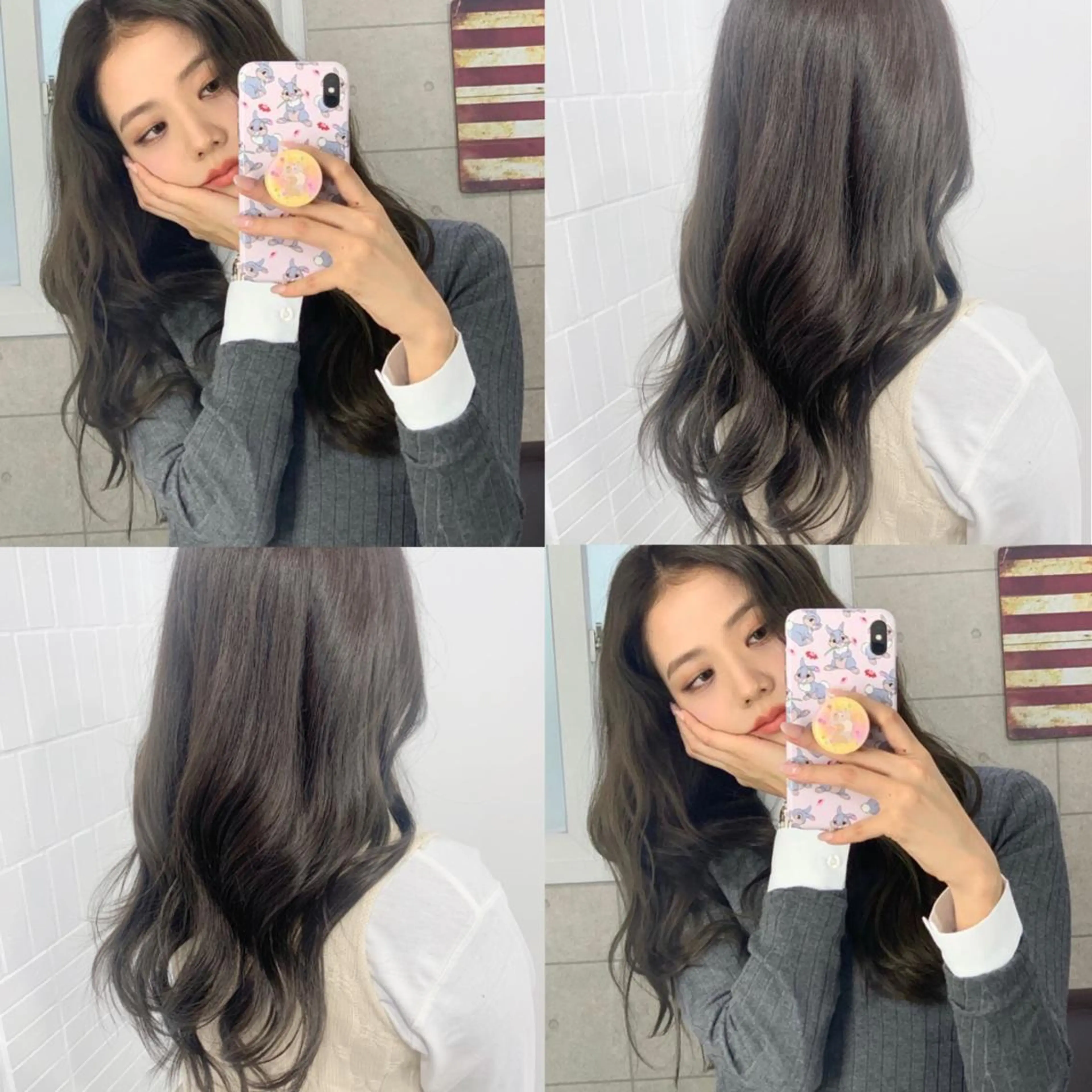 ミディアム カラー ヘアアレンジ グレージュ オリーブグレージュ オリーブグレー ヘアカラー 🍒暖色✖️レイヤー ／Haruna🍒のヘアスタイル