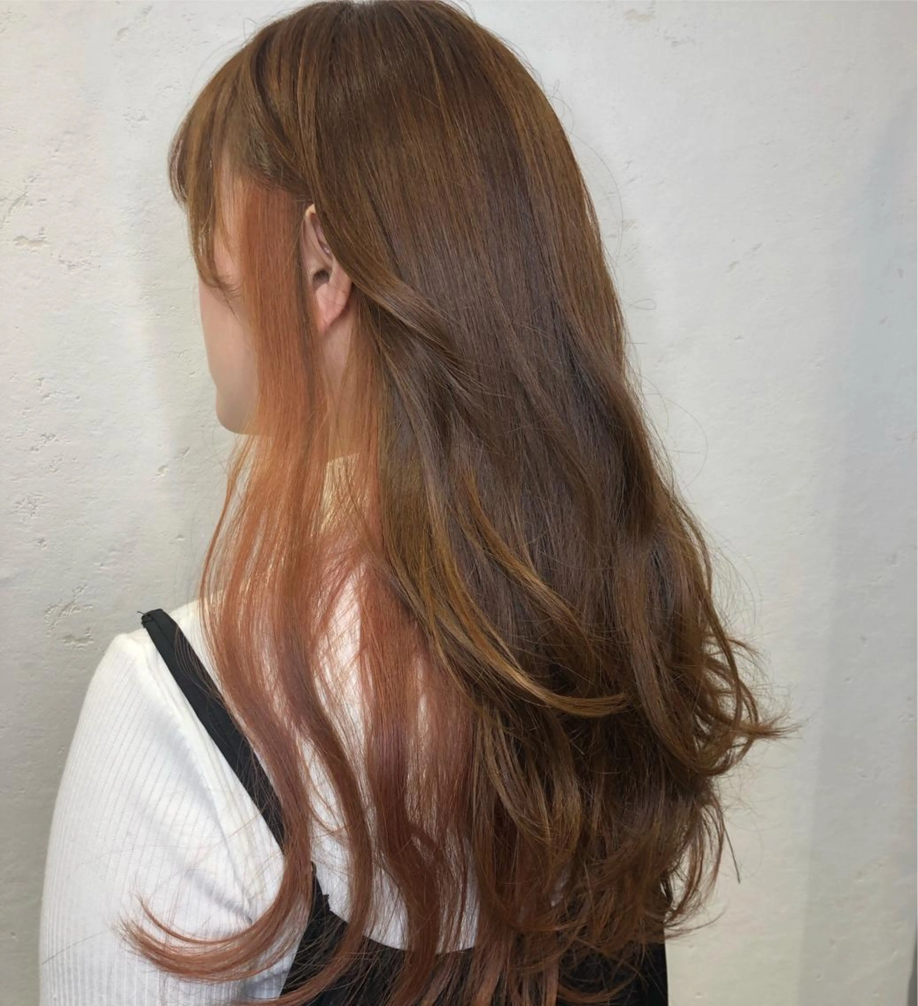 ロング カラー ブリーチ インナーカラー ピンクカラー あさだ しゅうたろうのヘアスタイル