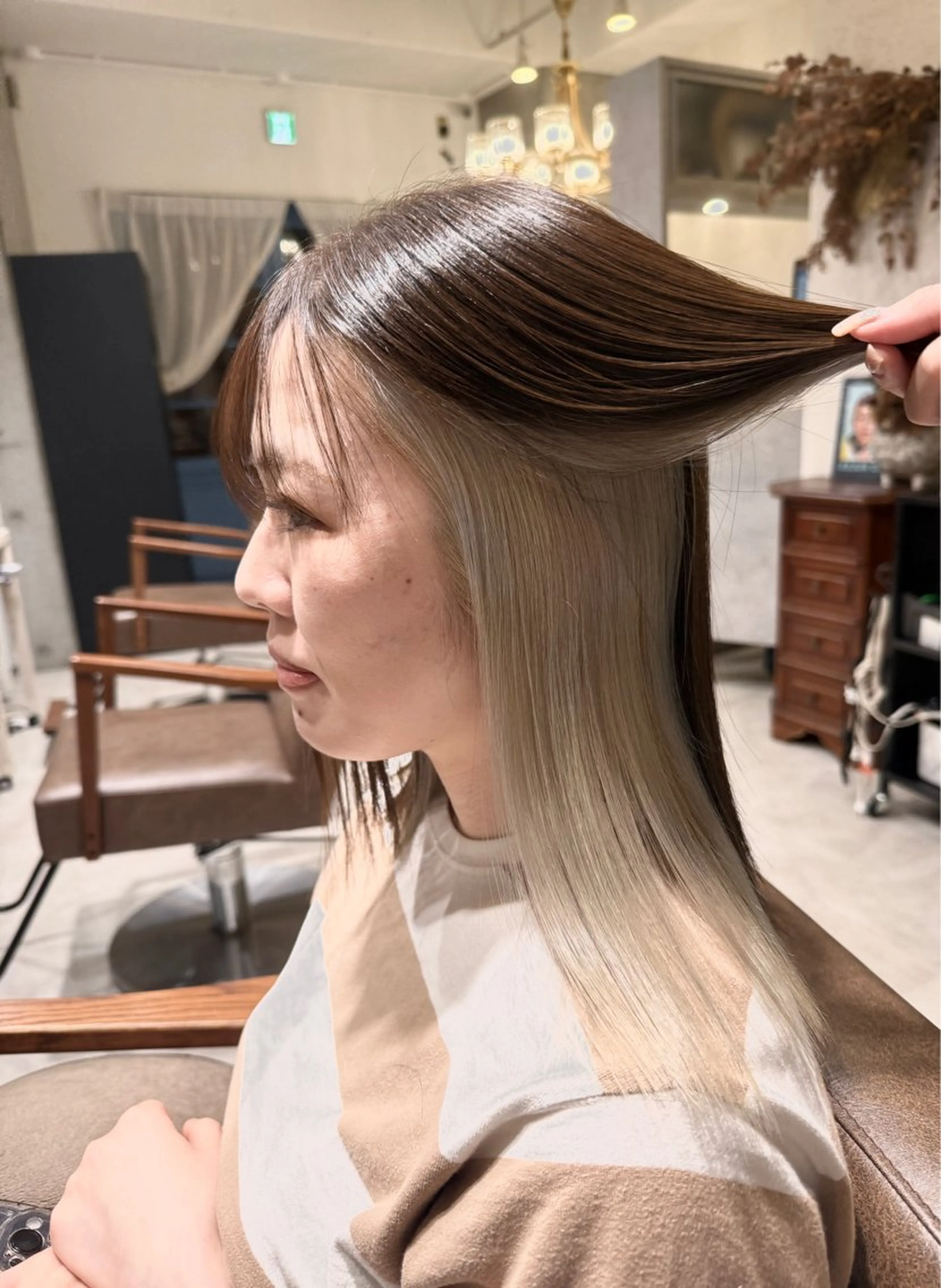 ミディアム ヘアカラー 木村 心海☆明石のヘアスタイル