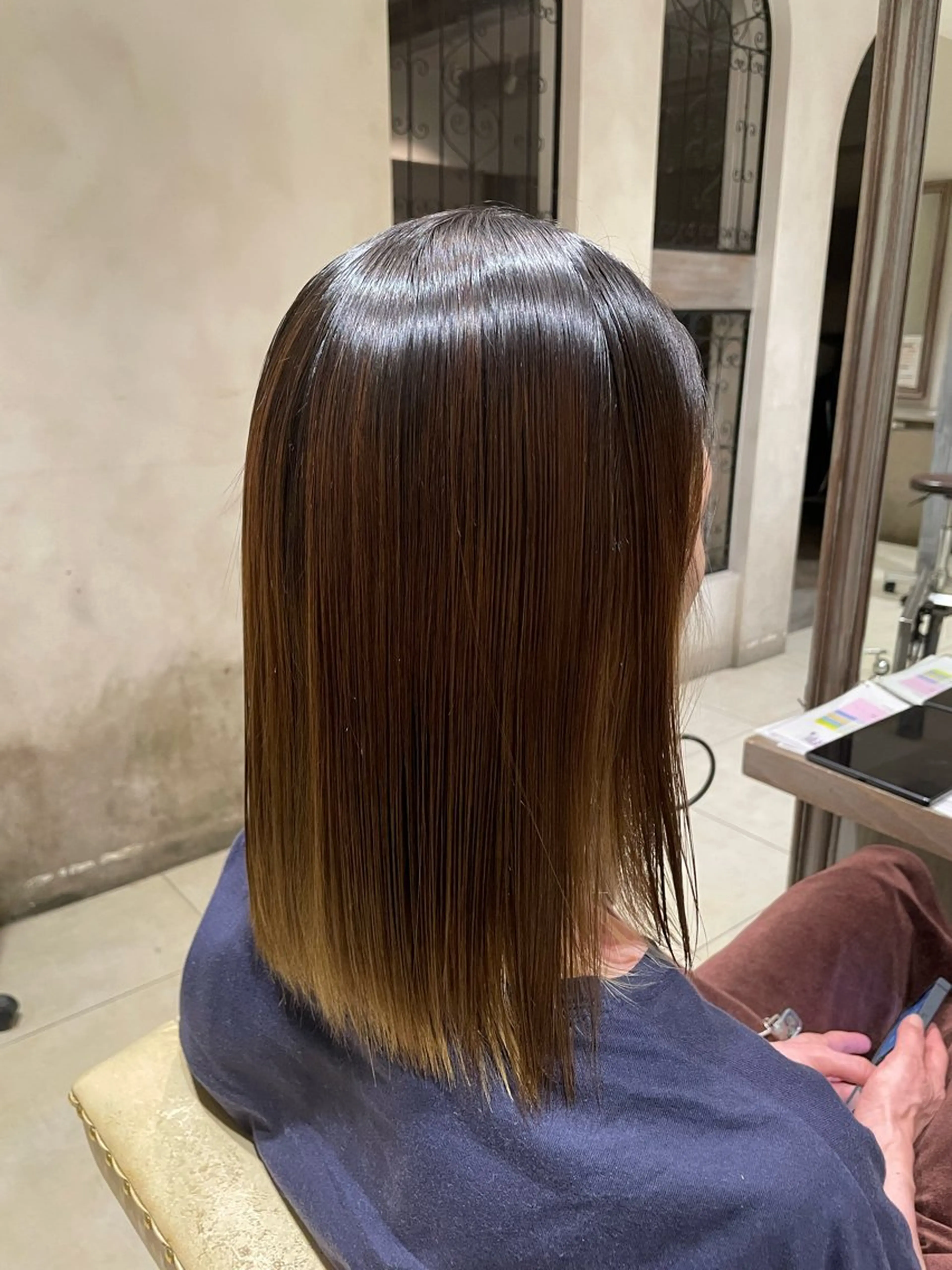 ミディアム 🫧ボブ/ツヤ髪/美 髪矯正/菜結のヘアスタイル