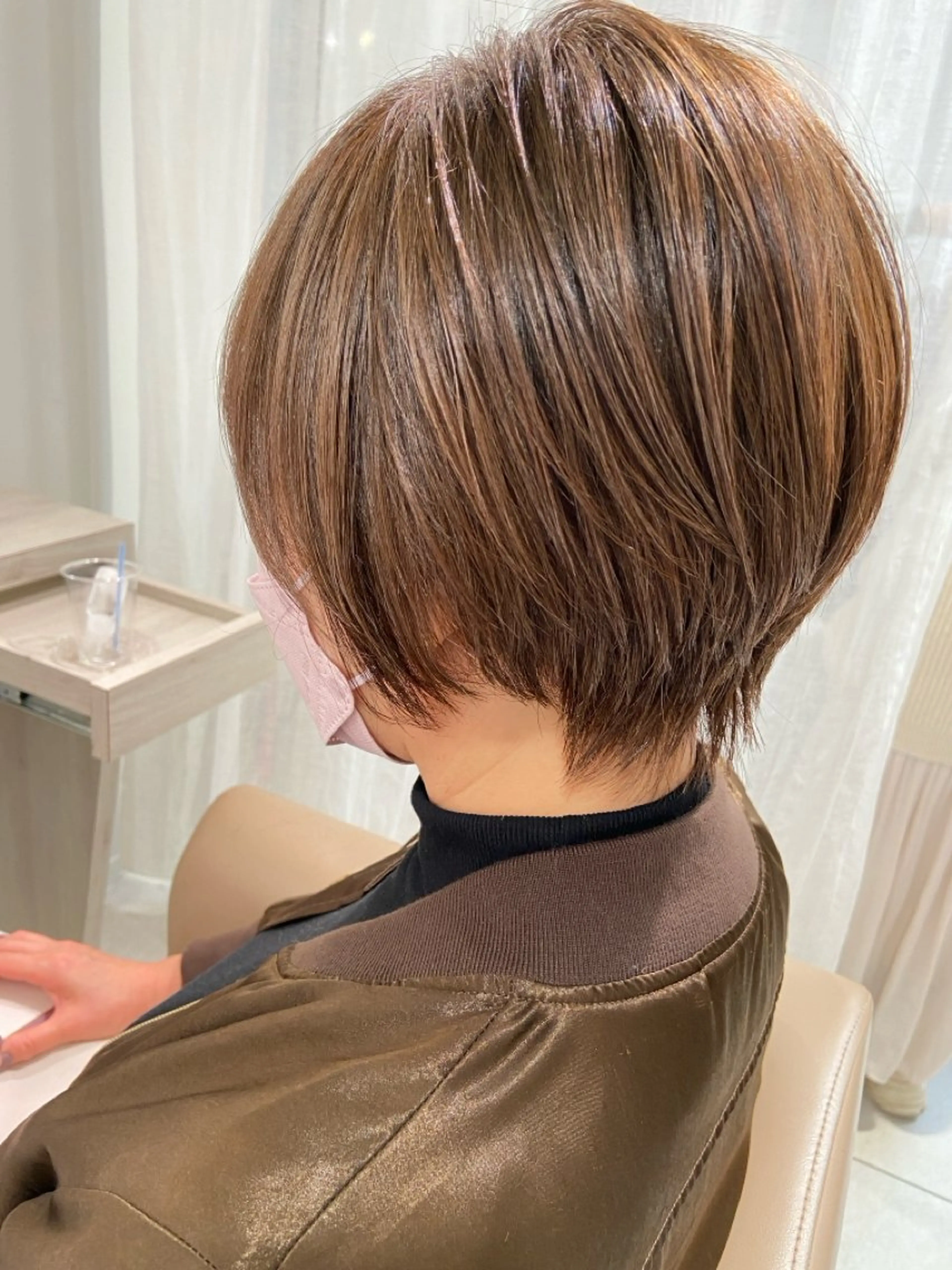 ショート ハッシュカット 暖色カラー/伊藤菜月のヘアスタイル
