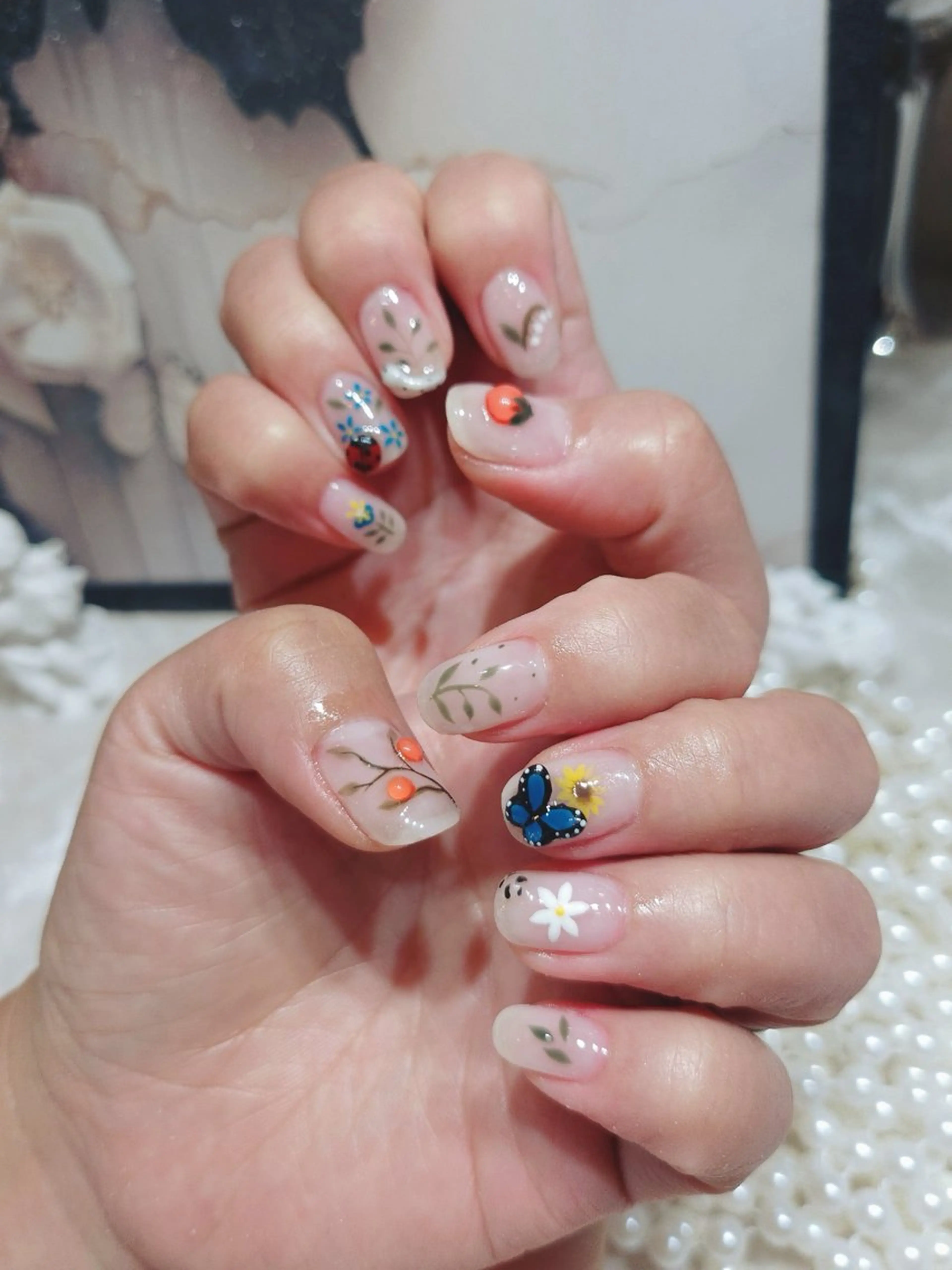 ネイル アートネイル フットネイル ジェルネイル ハート マグネットネイル Babarla Nailのネイルデザイン