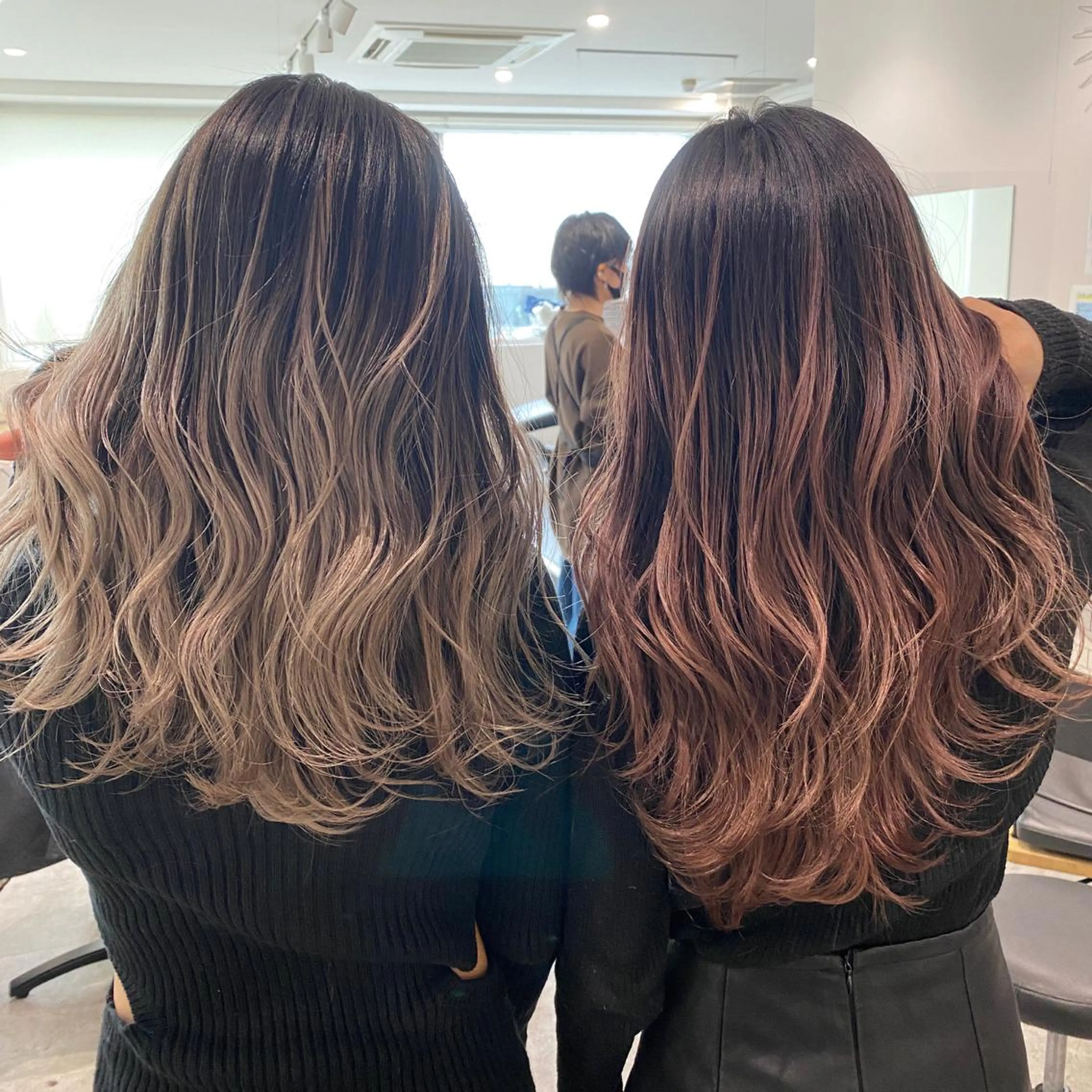 ミディアム カラー バレイヤージュ レイヤーカット トリートメント JILBLAN京都 ショート/ハイライトのヘアスタイル