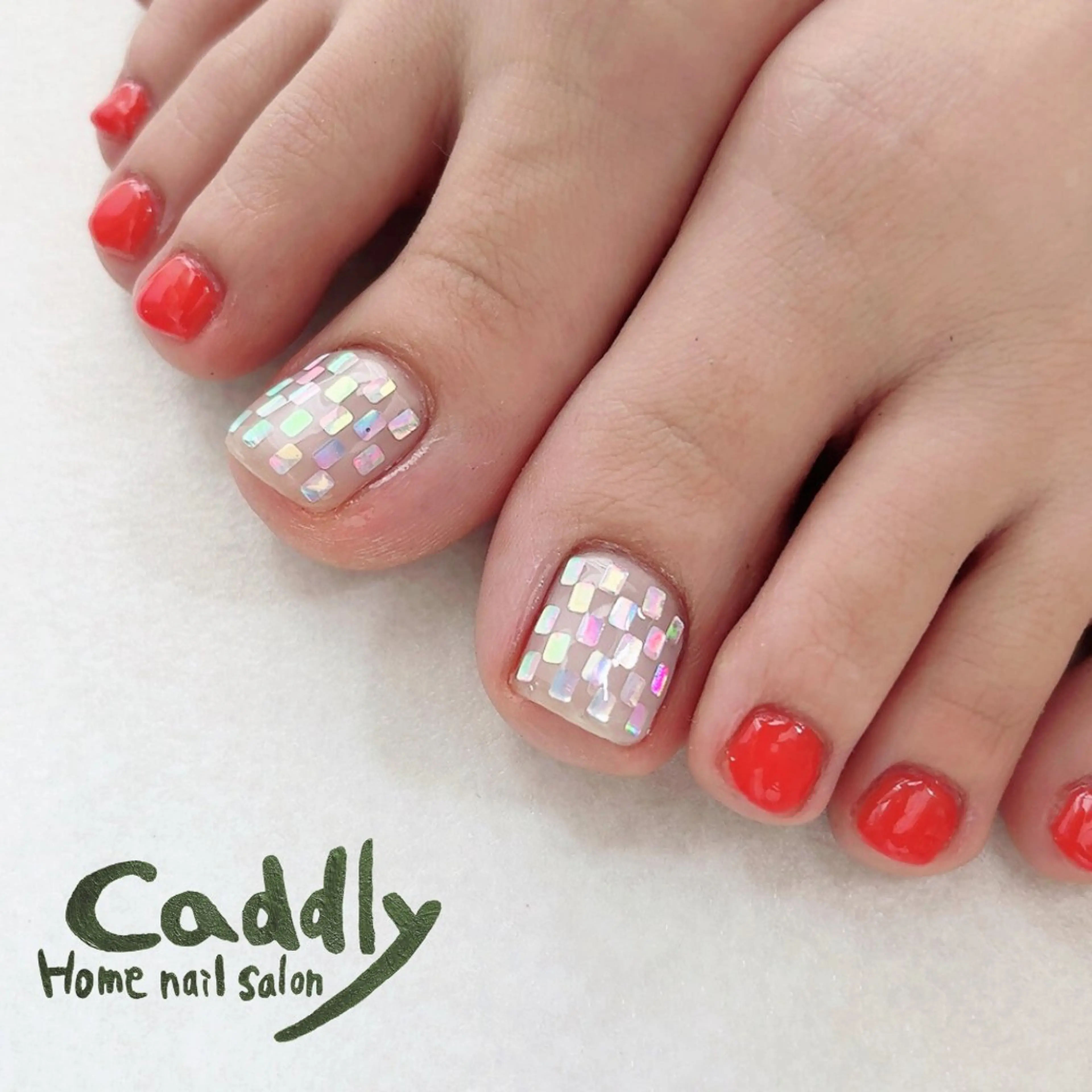 ネイル アートネイル オレンジ caddly naoのネイルデザイン