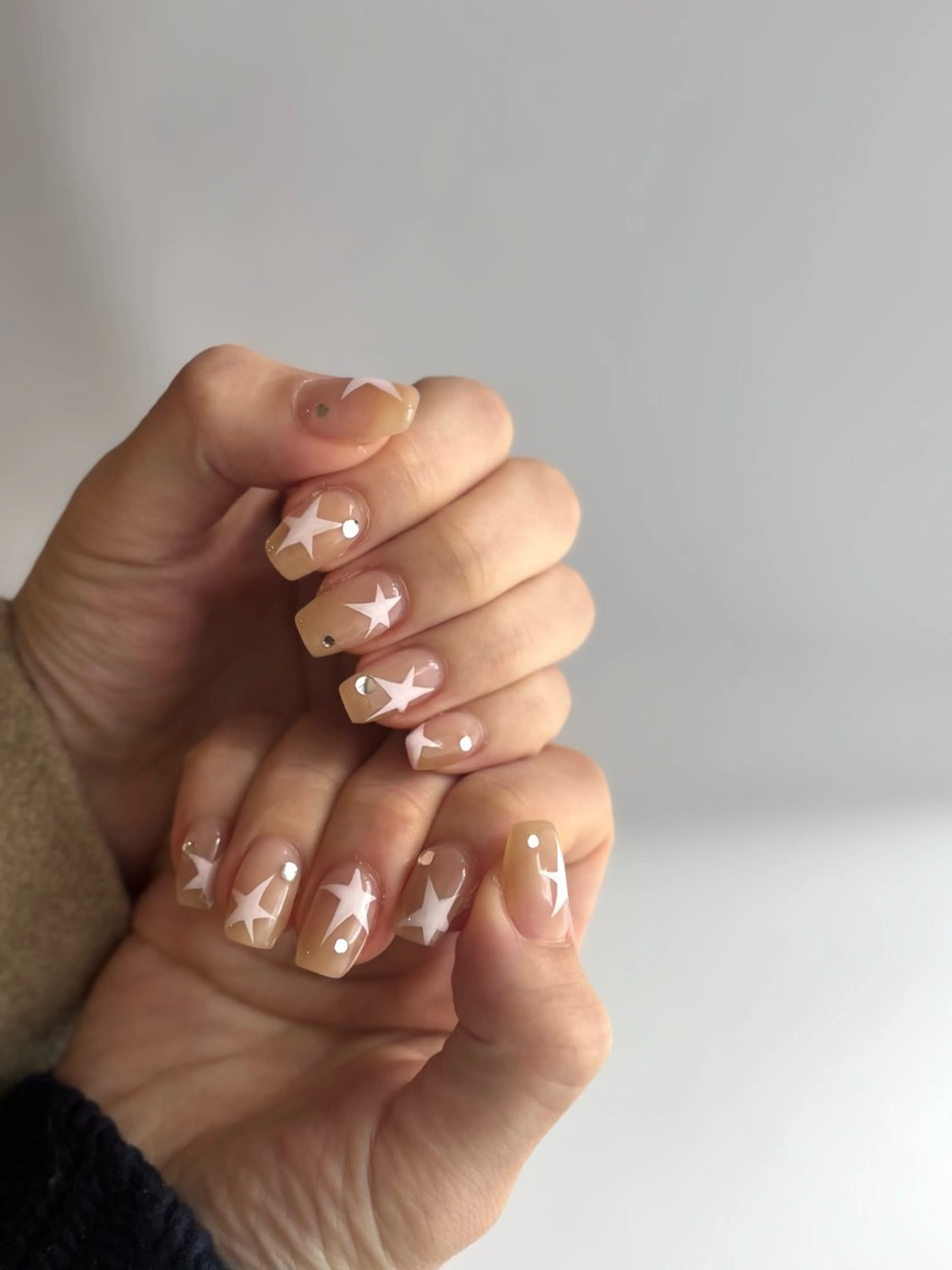 ネイル ラメ(グリッター) ホワイト ハンドネイル Elio 国泰寺のネイルデザイン