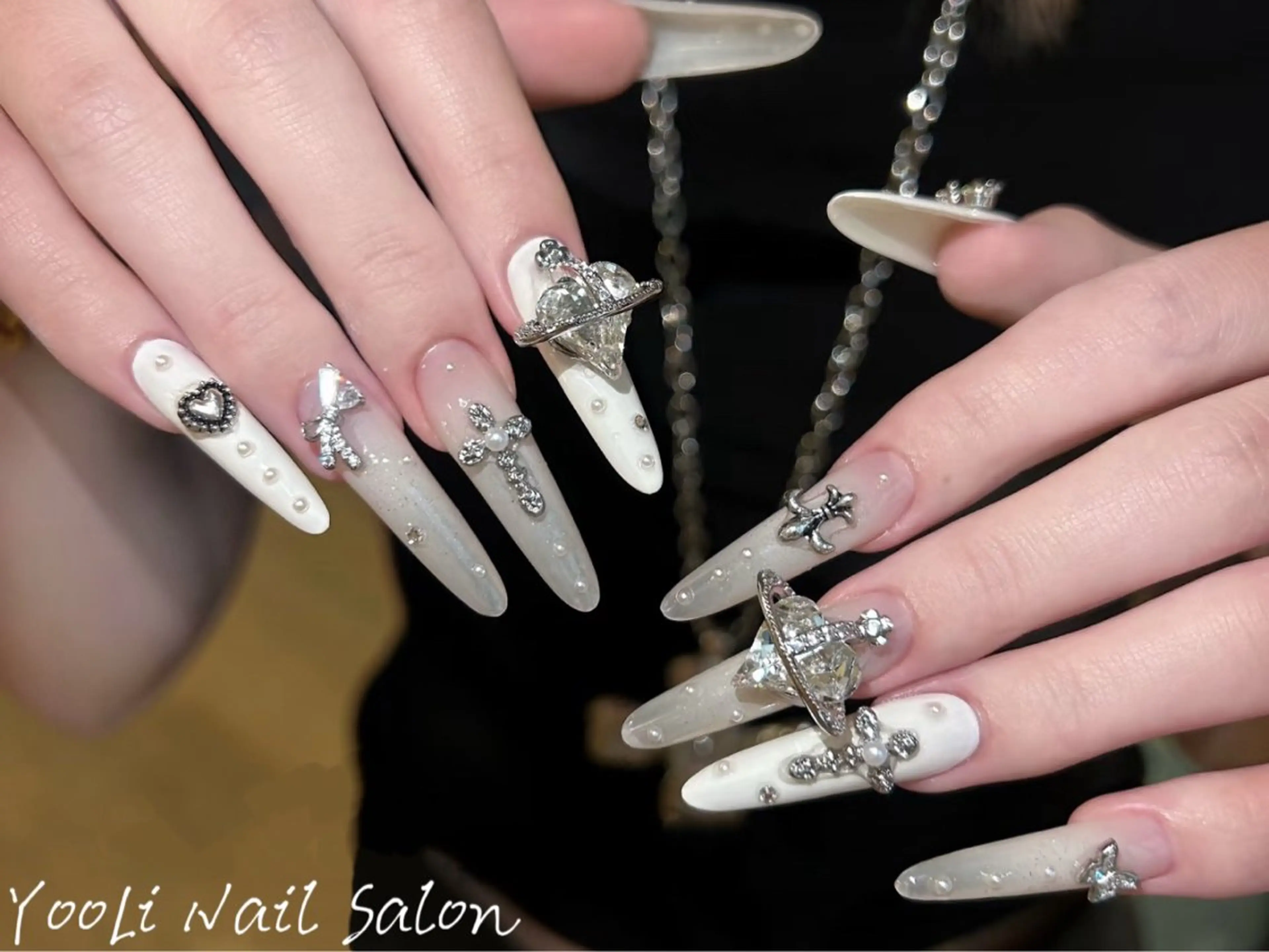 ネイル アートネイル オーロラネイル チークネイル フレンチネイル ガラスフレンチ ハンドネイル 🎀🎀YooLi Nail Salonのネイルデザイン