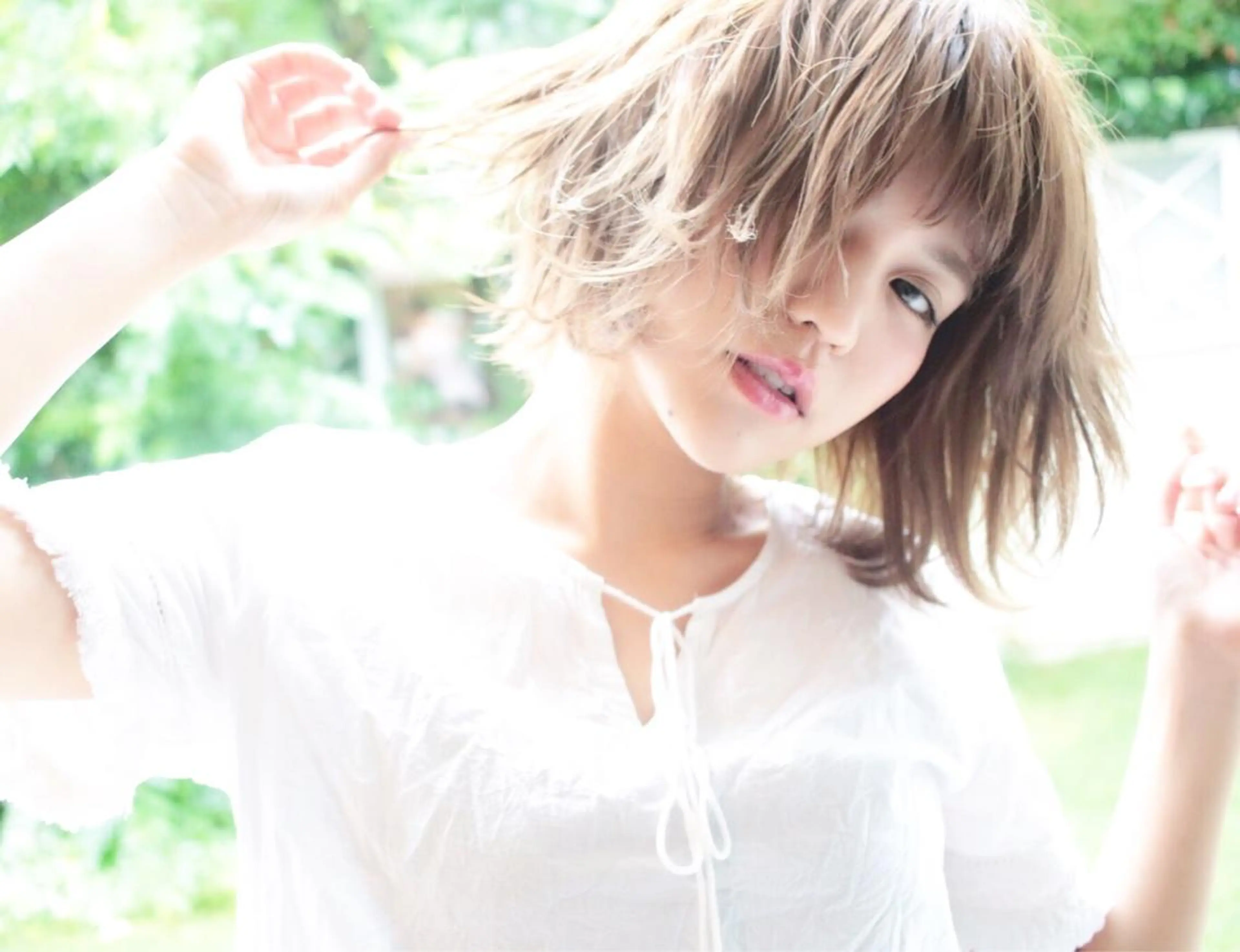 ショート カラー パーマ ベージュカラー 透明感カラー ミルクティーベージュ 大人かわいい💍🤍 ボブ/ショートボブのヘアスタイル