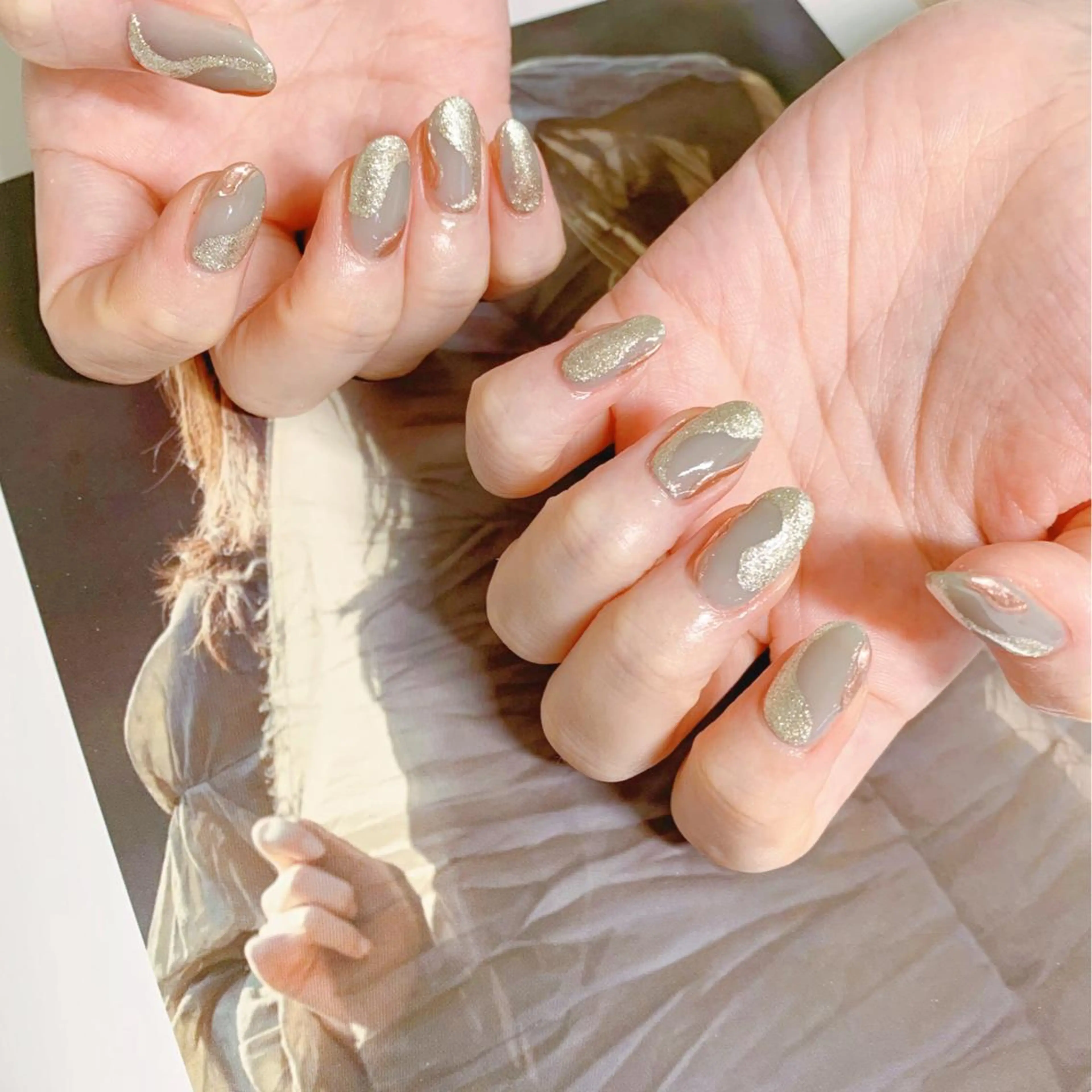 ネイル オーロラネイル フットネイル フレンチネイル ジェルネイル 韓国ネイル ハンドネイル ハンドケア 【ENサロン】 Rei🎀Nailのネイルデザイン