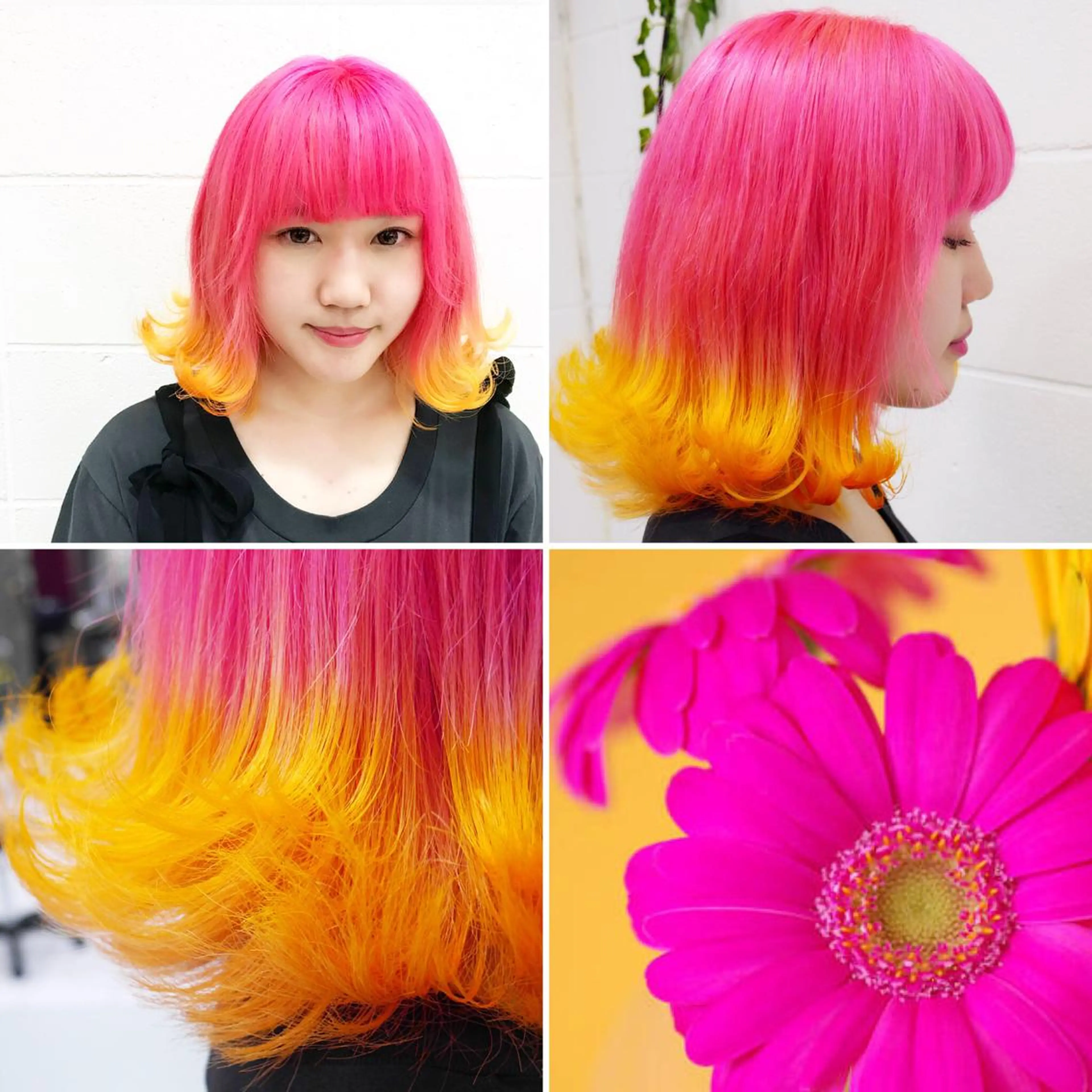 ミディアム カラー ピンクカラー イエローカラー ヘアカラー トリートメント 🌈推し色派手髪 ハイトーンShinのヘアスタイル