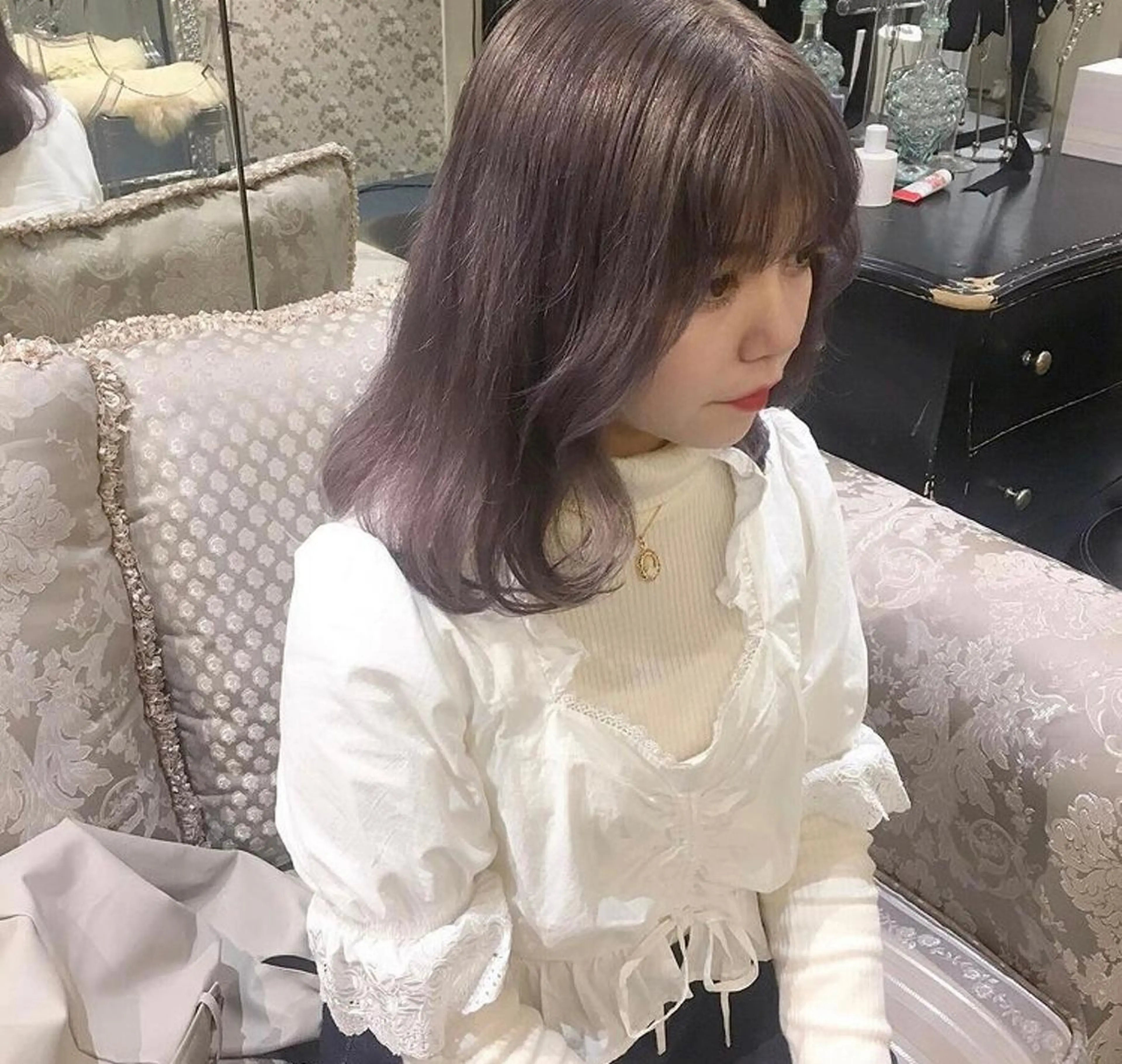 ミディアム カラー ブロンド mizu kiのヘアスタイル