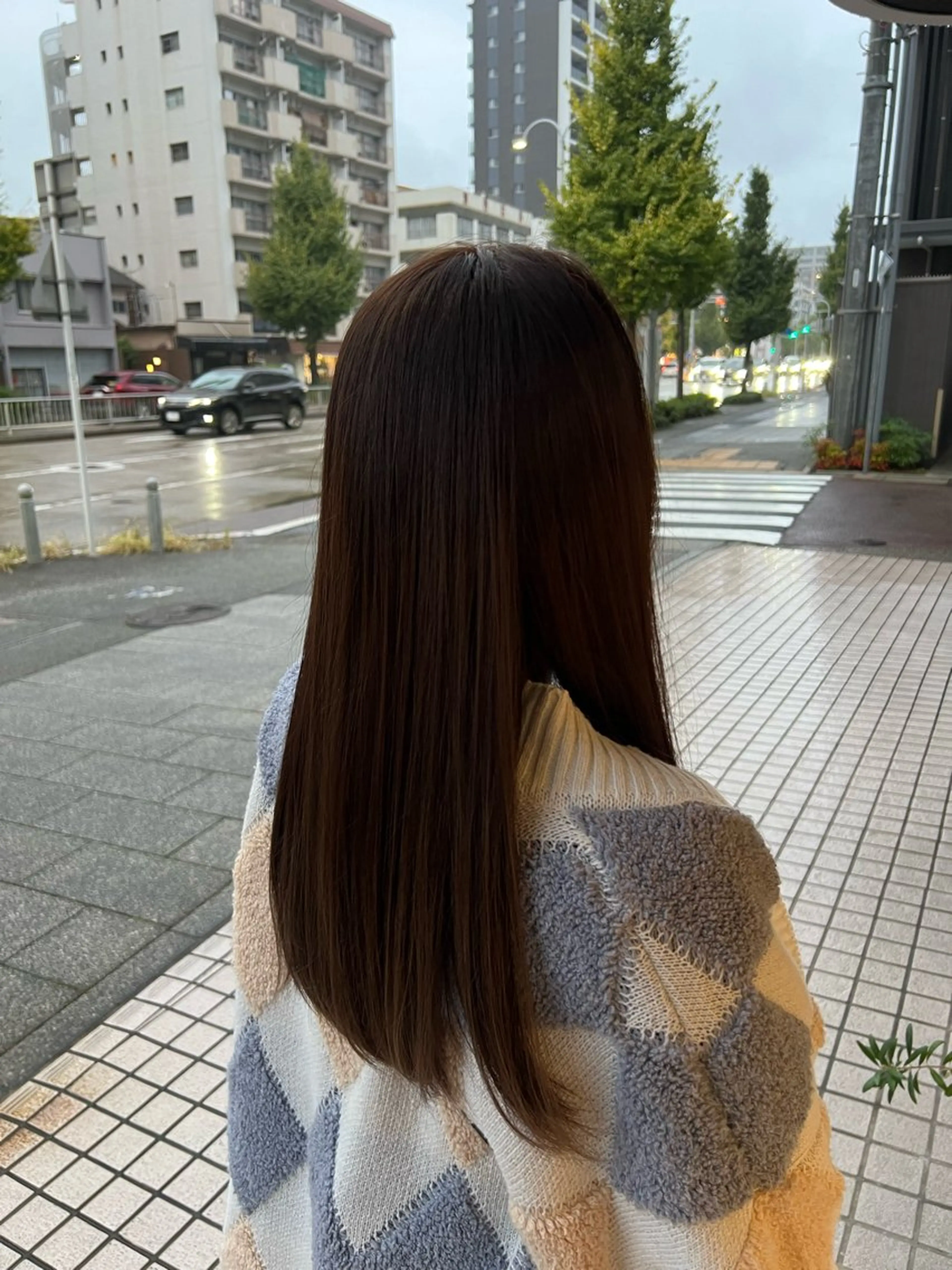 ロング 縮毛矯正 トリートメント piilo／ 岩花梨乃のヘアスタイル