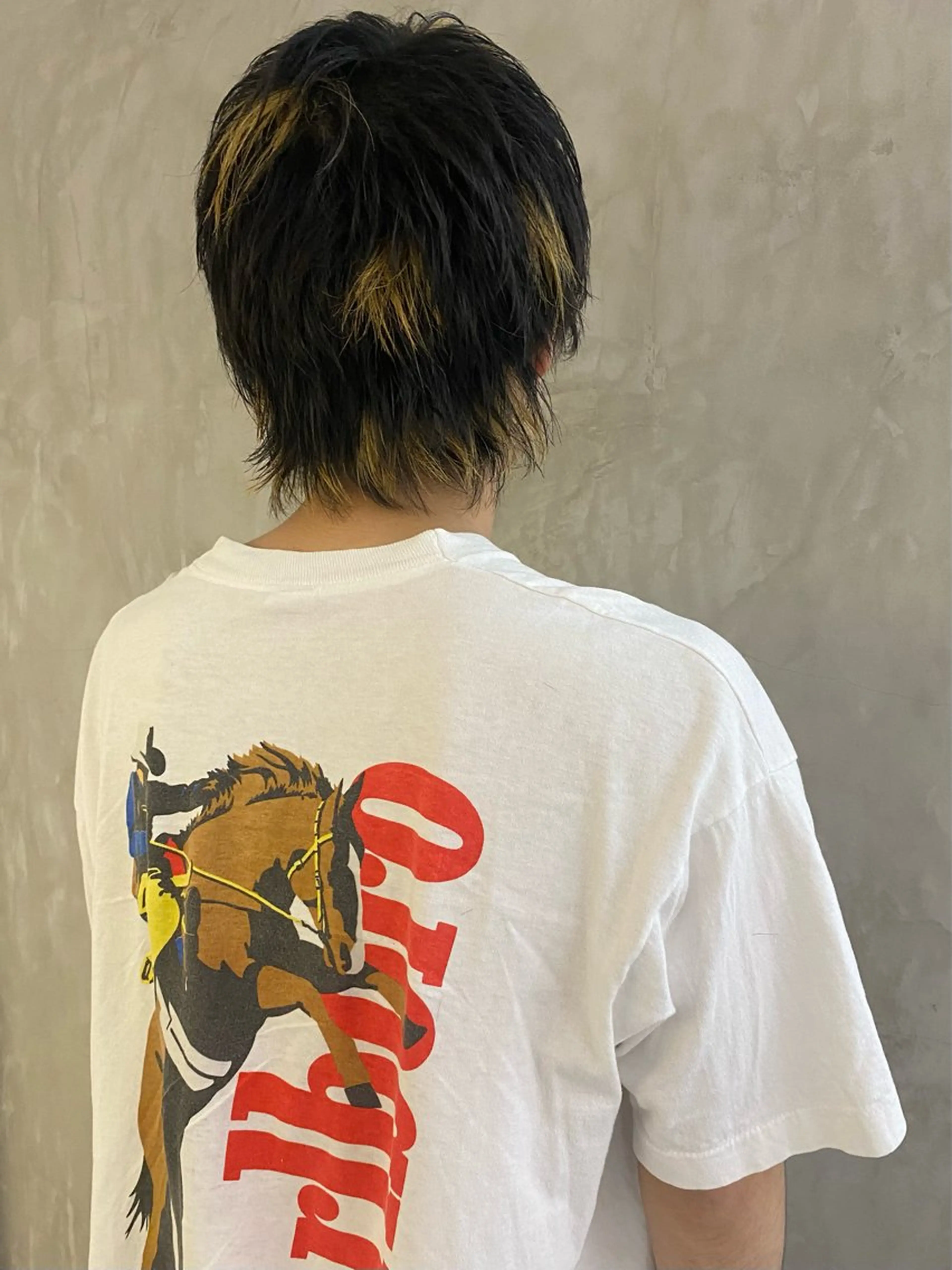 ショート カラー メンズ メンズハイライト メンズインナーカラー ハイライトカラー インナーカラー ハイライト カット ヘアカラー トリートメント 森貴裕/ベージュ/ パーマ/オリーブのヘアスタイル