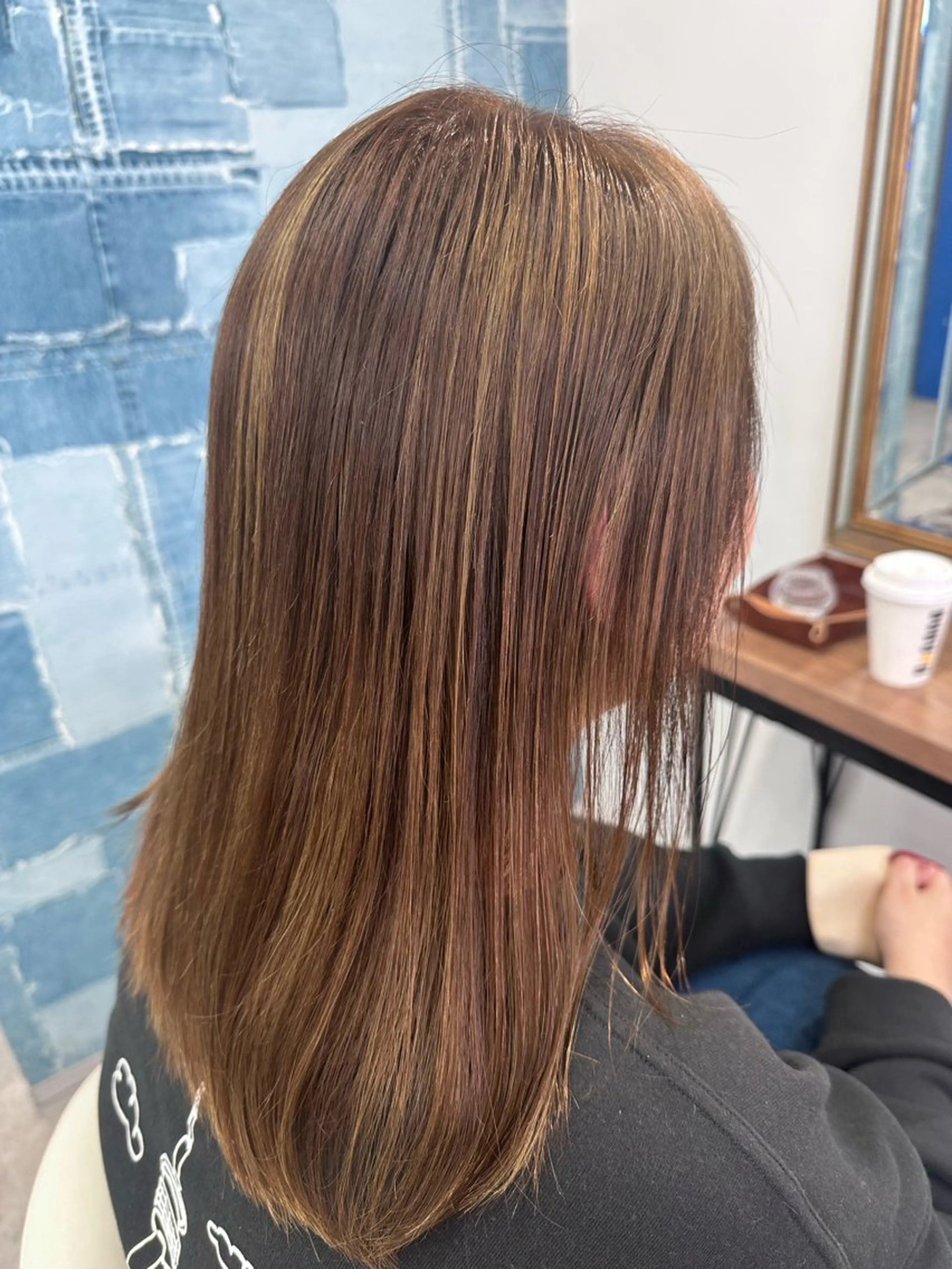 ロング ボブ レイヤーカット トリートメント カット ヘアカラー トリートメント Noy所属・Noyヨシモト ヒロトのヘアスタイル