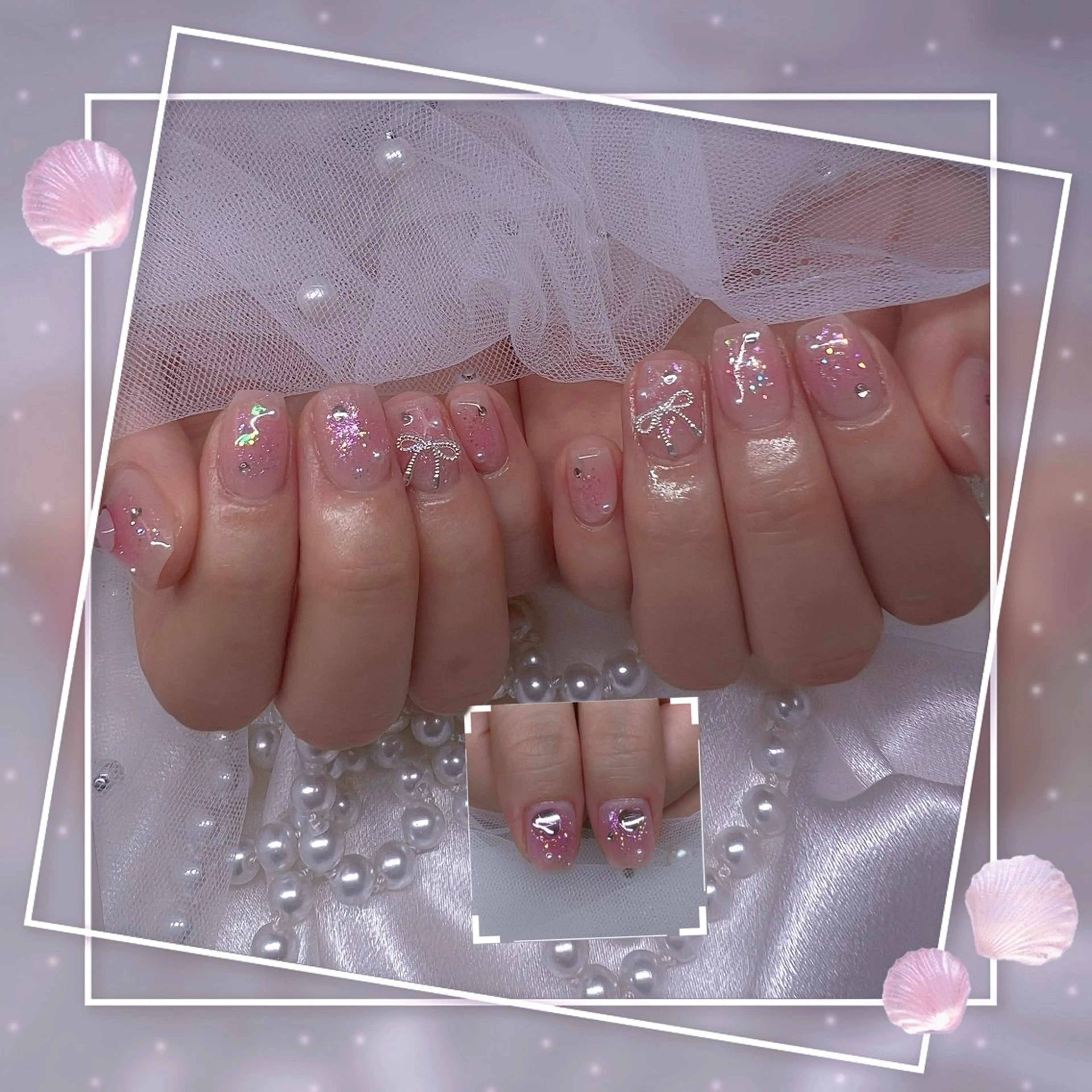 ネイル チークネイル フレンチネイル グラデーション マグネットネイル マグネットフレンチ ハンドネイル Chill Nailsalonのネイルデザイン