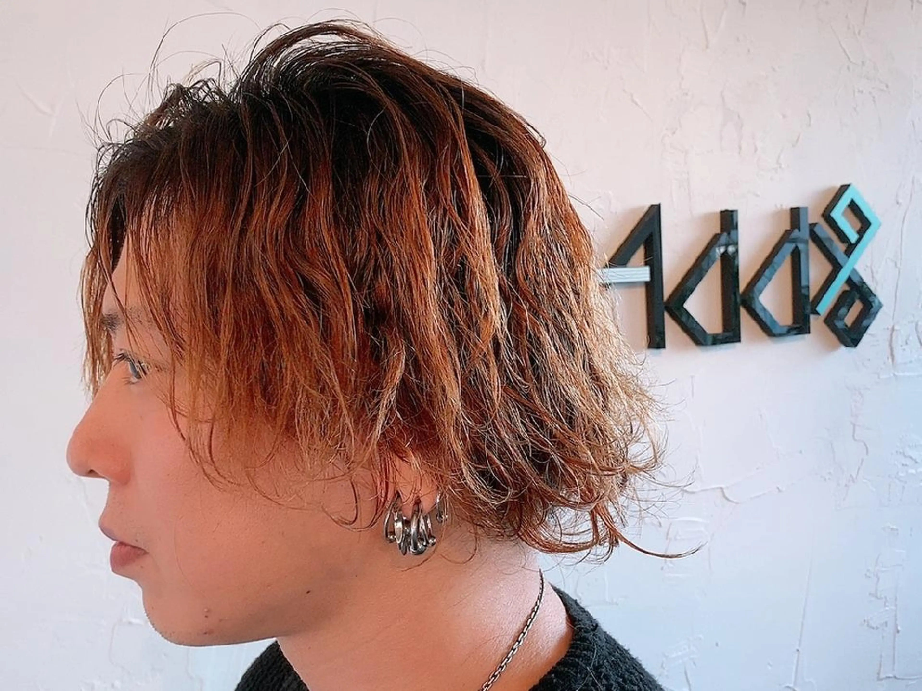 ミディアム カラー パーマ ミディアムパーマ カット パーマ Add9 柳田健登のヘアスタイル