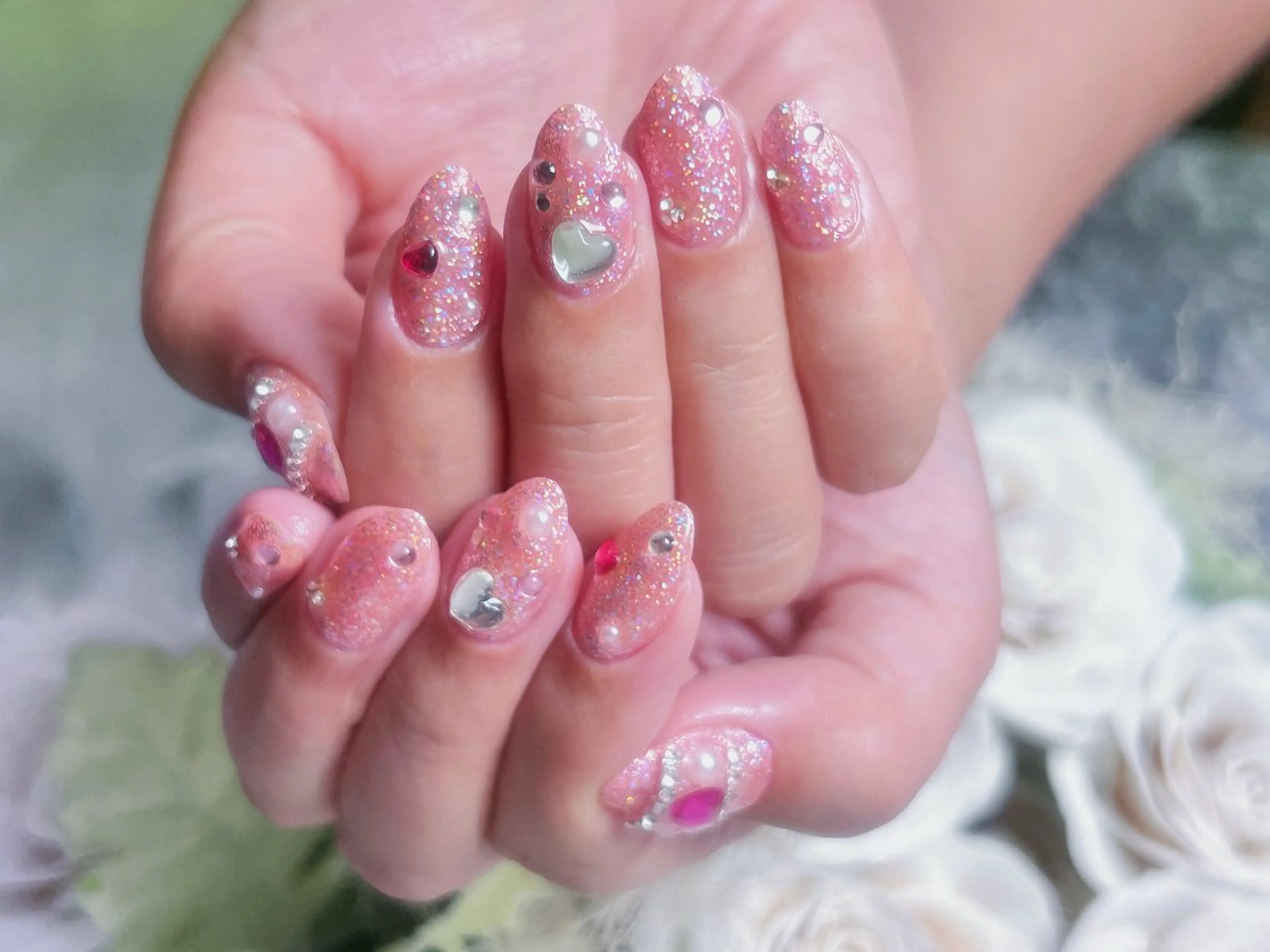 ネイル フレンチネイル ガーリー 韓国ネイル マグネットネイル 持ち込み ハンドネイル Painty所属・Painty nailのネイルデザイン