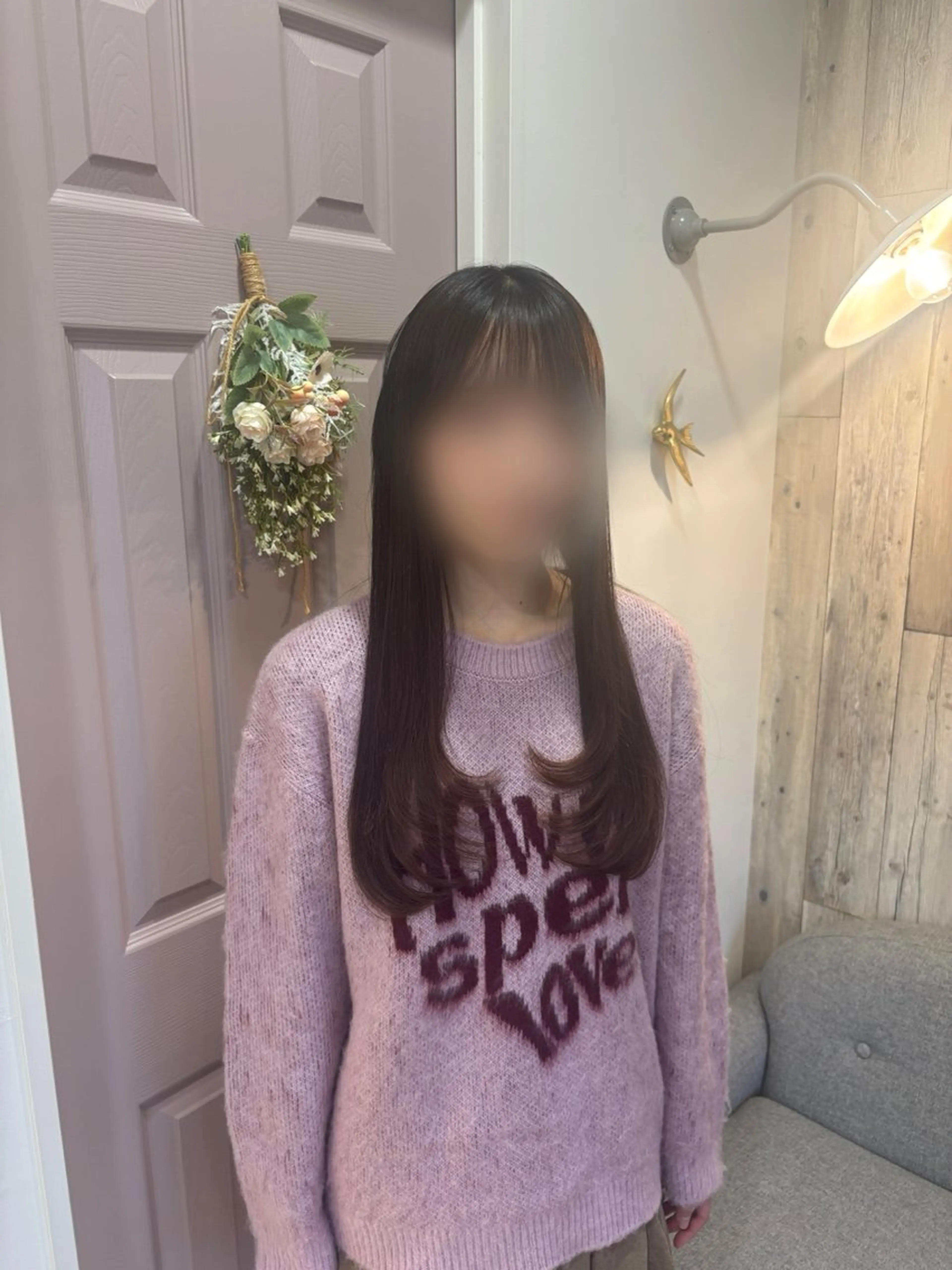 ロング 顔周りカット レイヤーカット 上村 七海のヘアスタイル