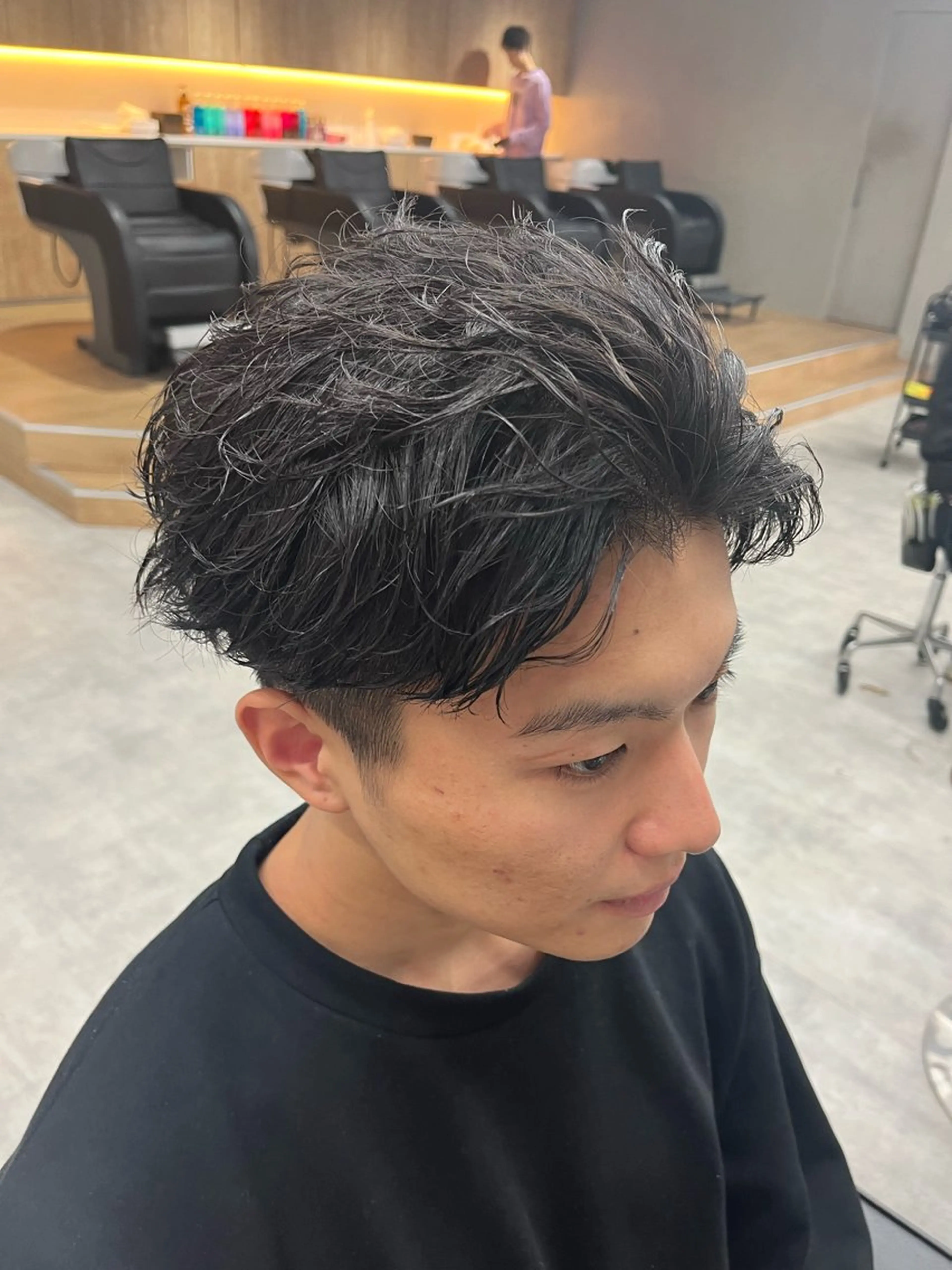 ショート パーマ メンズ メンズパーマ スパイキーショート 波巻きパーマ ショートヘア 波巻きスパイラル🌀 新潟/万代/山下優のヘアスタイル