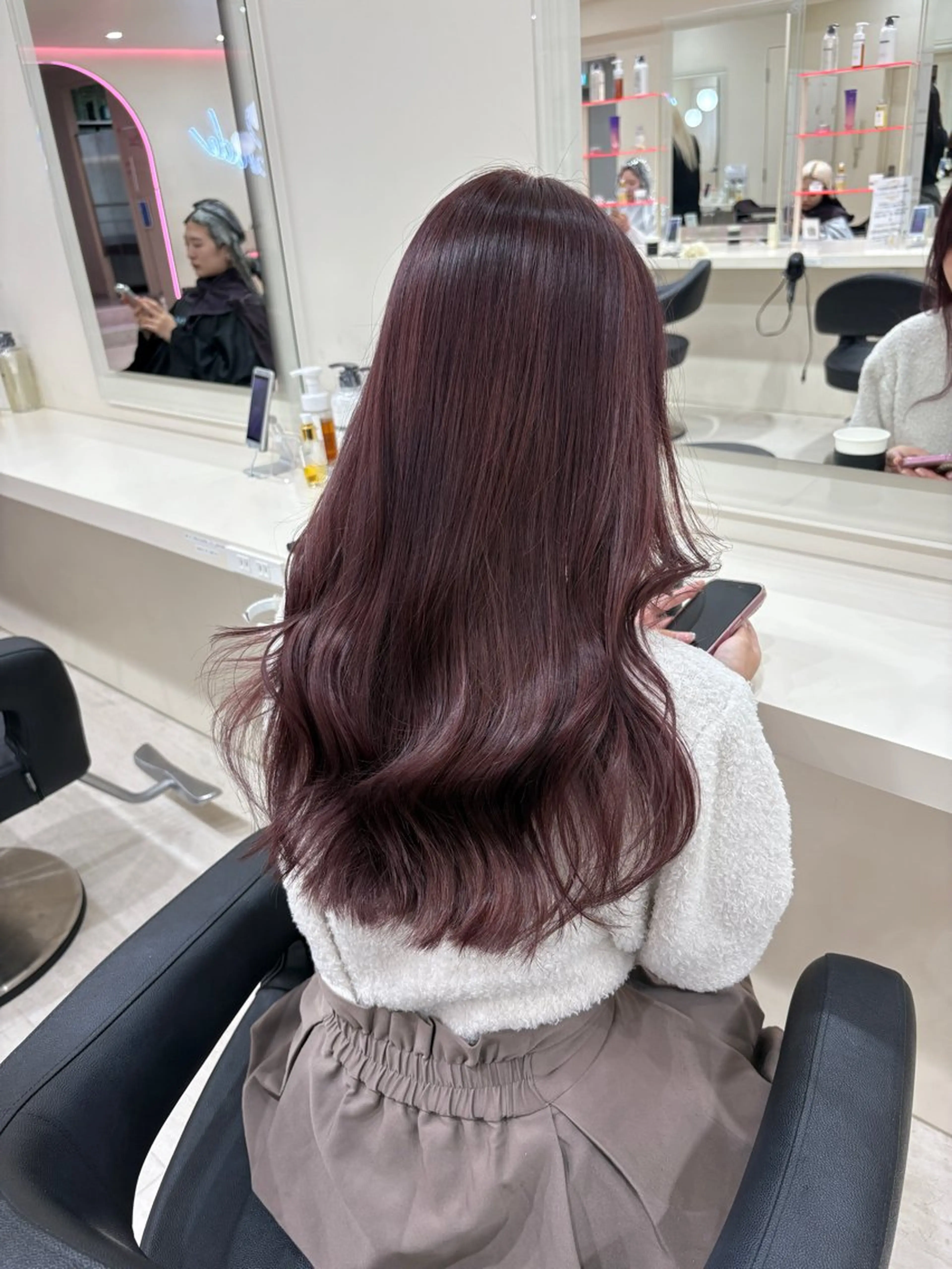 ロング ヘアカラー トリートメント ヘアセット 💗暖色カラー💗 ツヤ髪💗Mayaのヘアスタイル