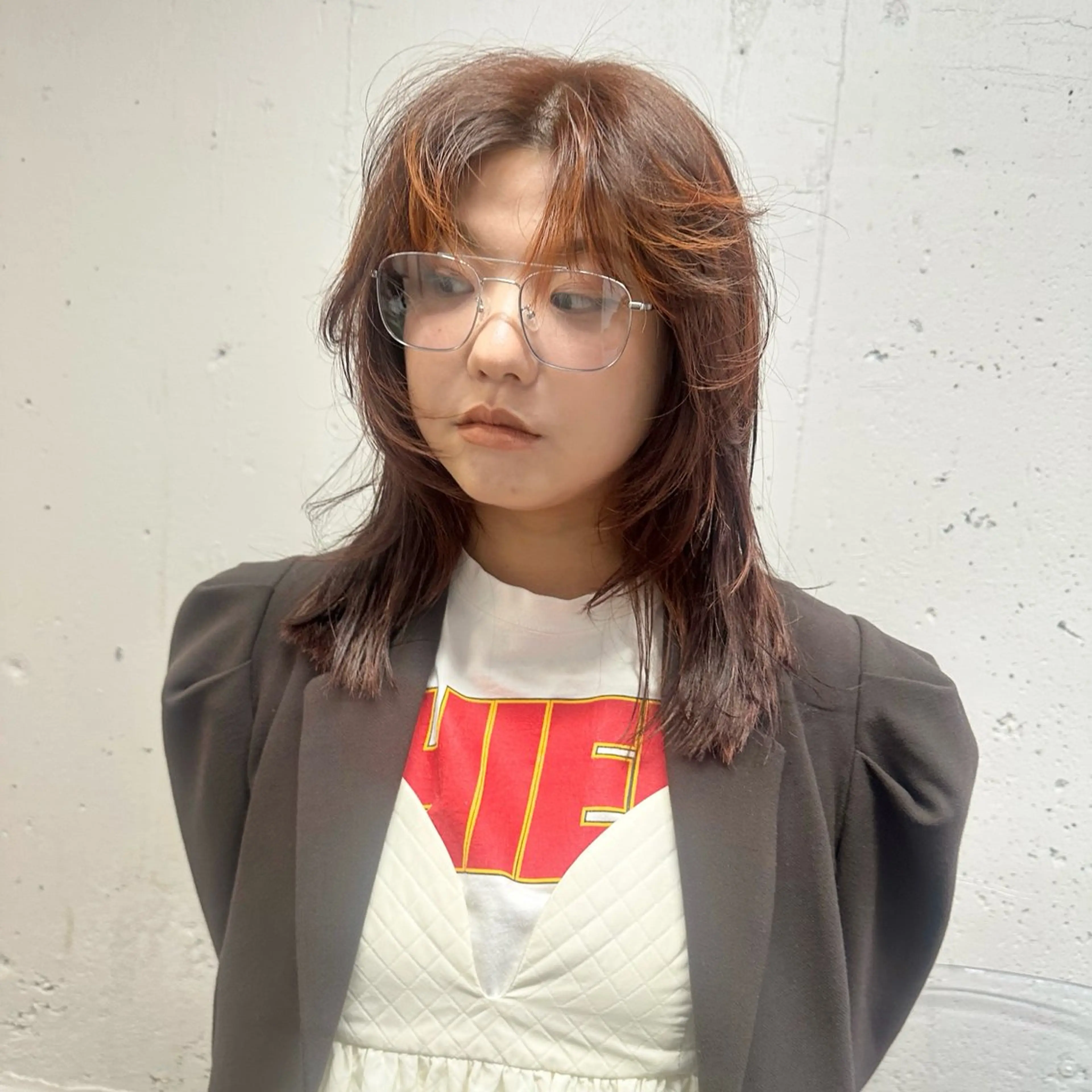 ミディアム ハッシュカット🎀 レイヤーカットのヘアスタイル