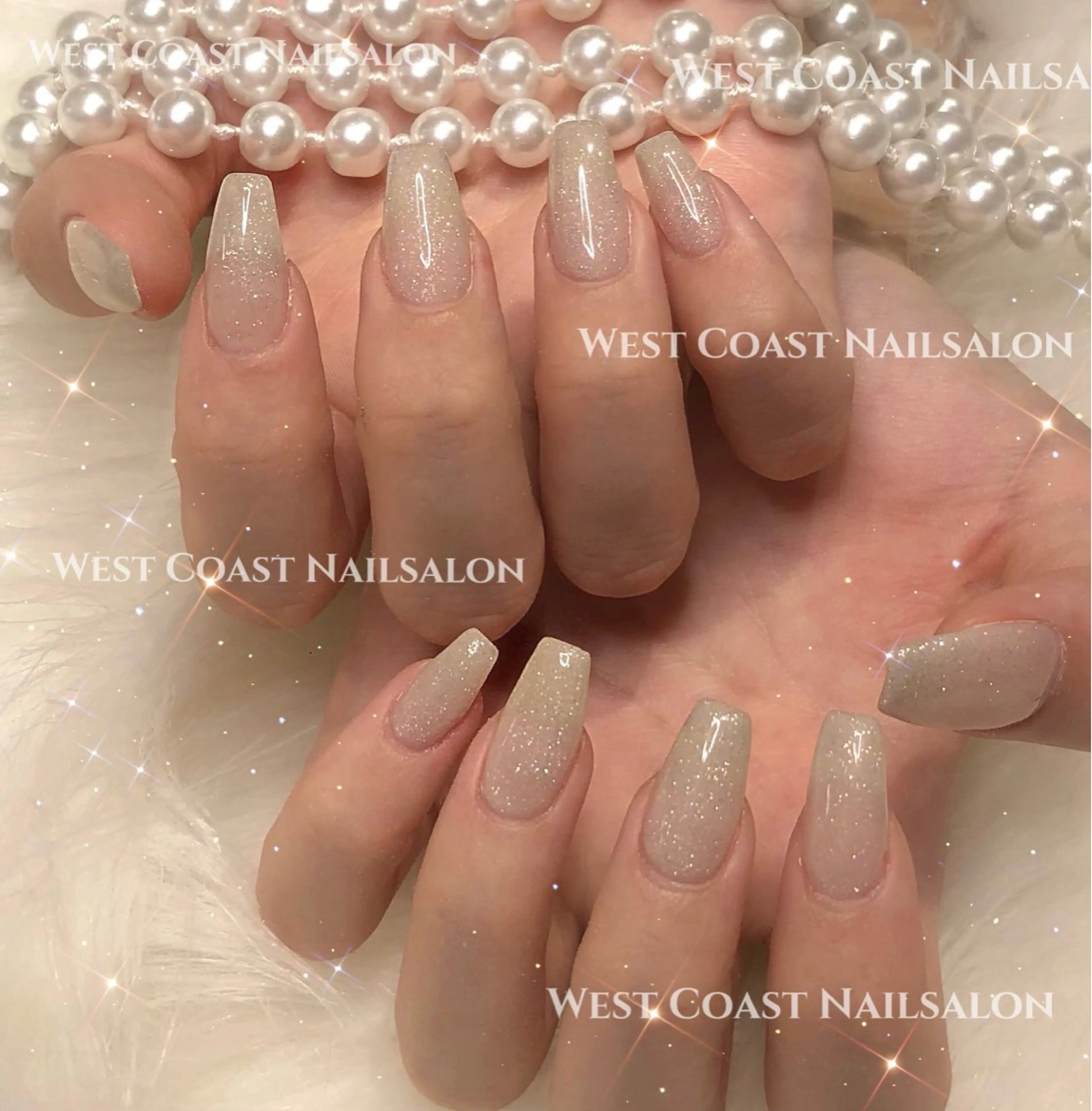 ネイル リボン、ガーリー パーツ放題専門店のネイルデザイン