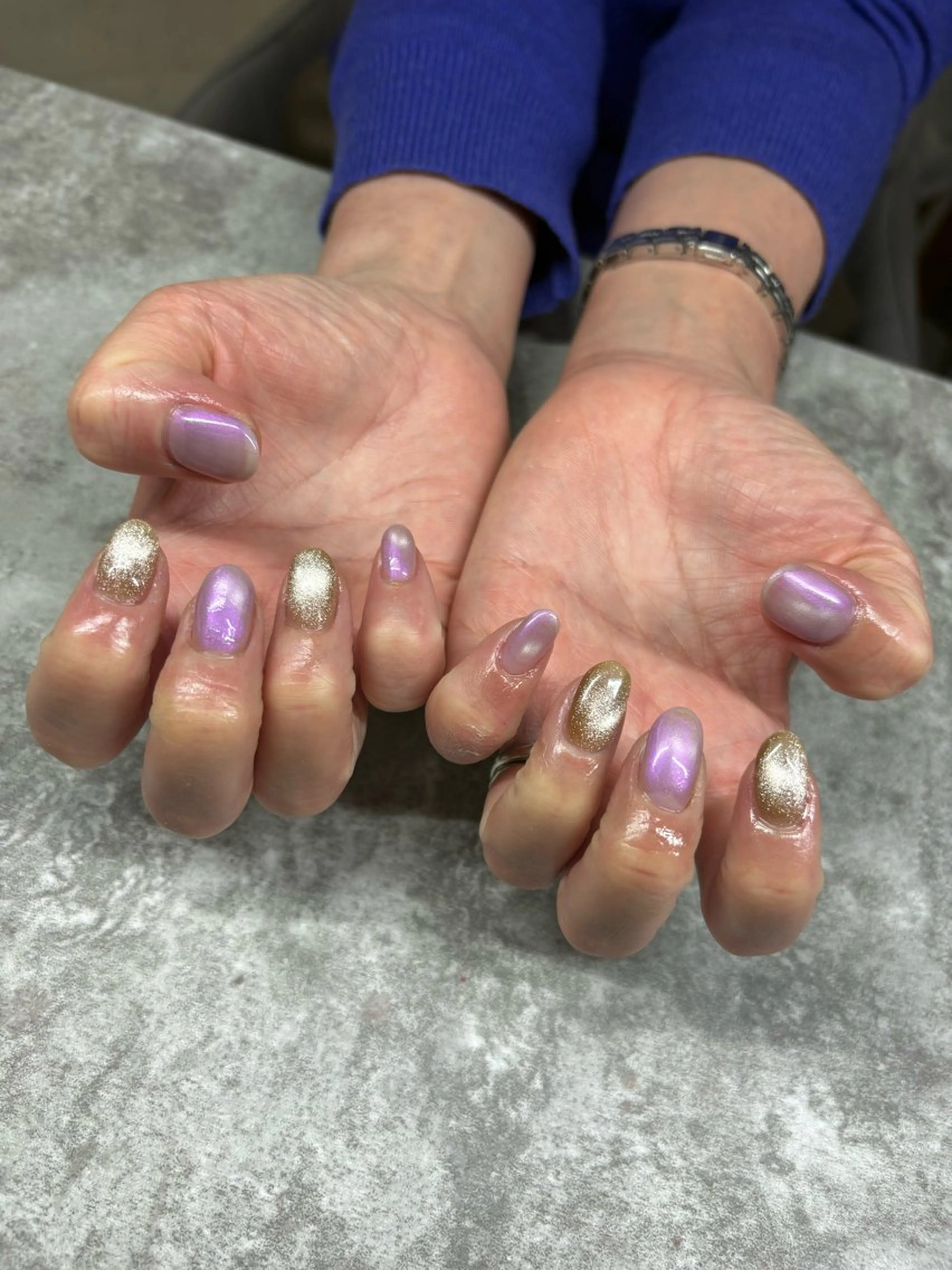 ネイル オーロラネイル ボルドー クリアネイル フラッシュネイル フットネイル ハンドネイル パラジェルフィルイン マグネット/倉持のネイルデザイン