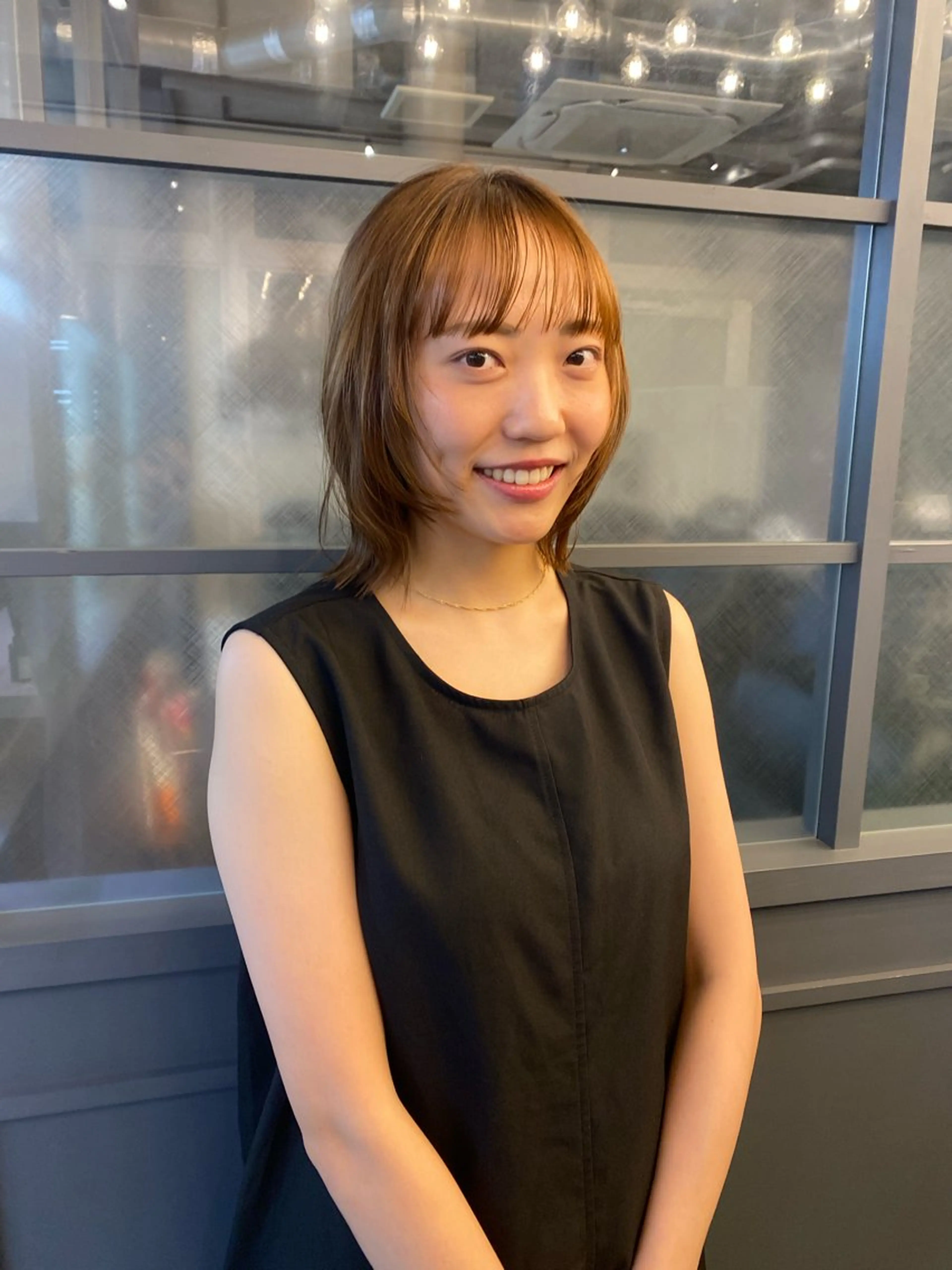 ミディアム 縮毛矯正 ハセガワ レナのヘアスタイル